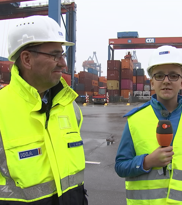 Kinderreporter Philipp Hamburg Containerhafen 