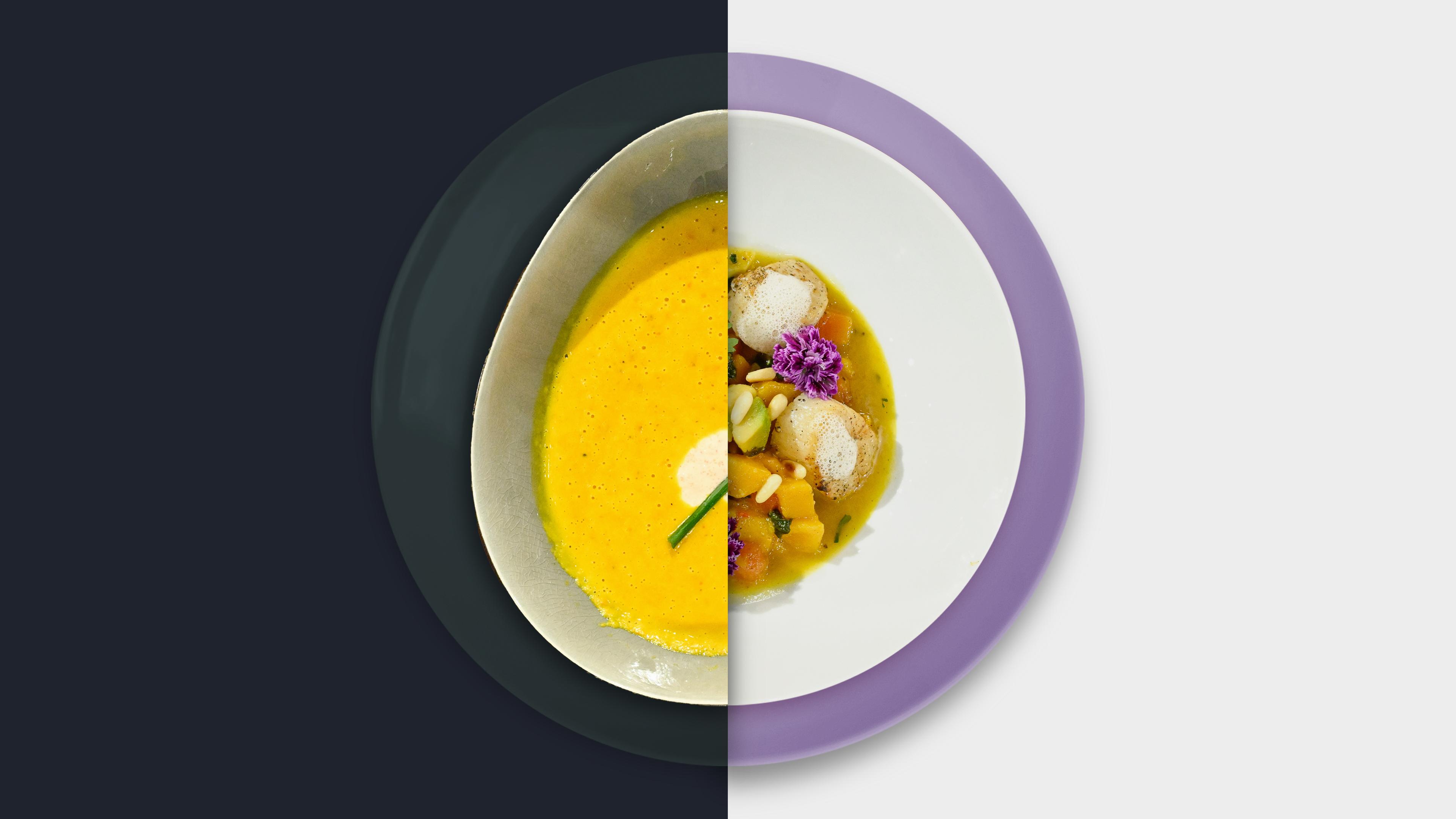 Kürbiscremesuppe vs. Jakobsmuschel