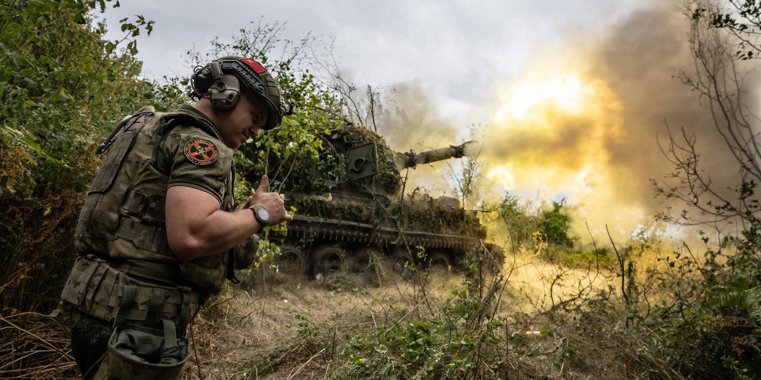 Russische Soldaten in der Region Kursk