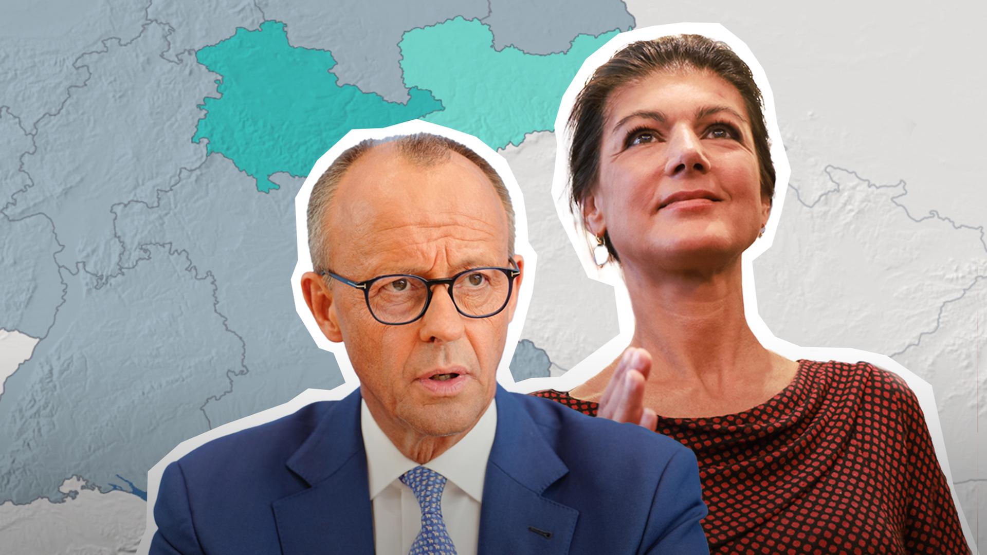 Sarah Wagenknecht und Friedrich Merz