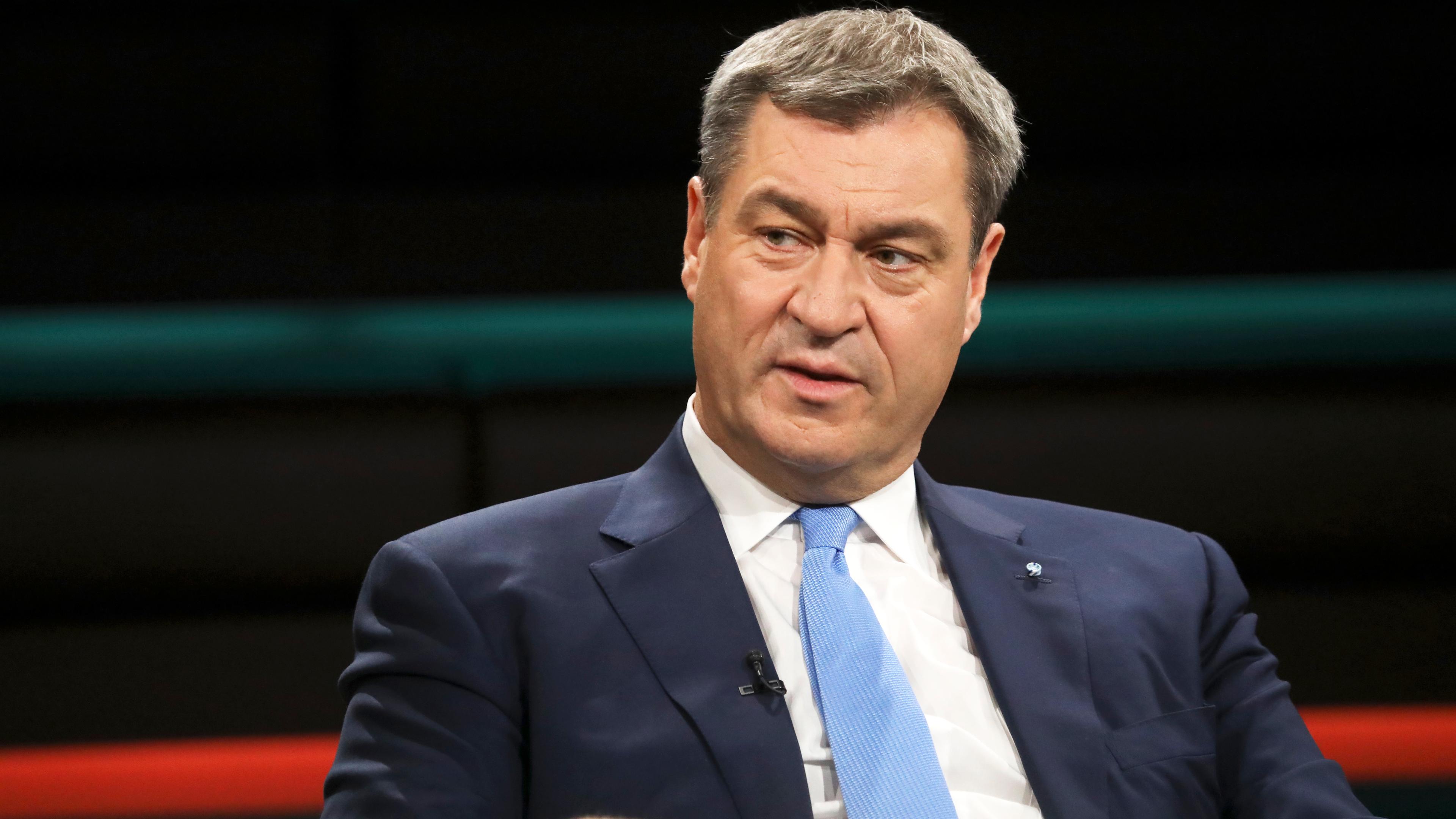 Markus Söder im Studio von Markus Lanz