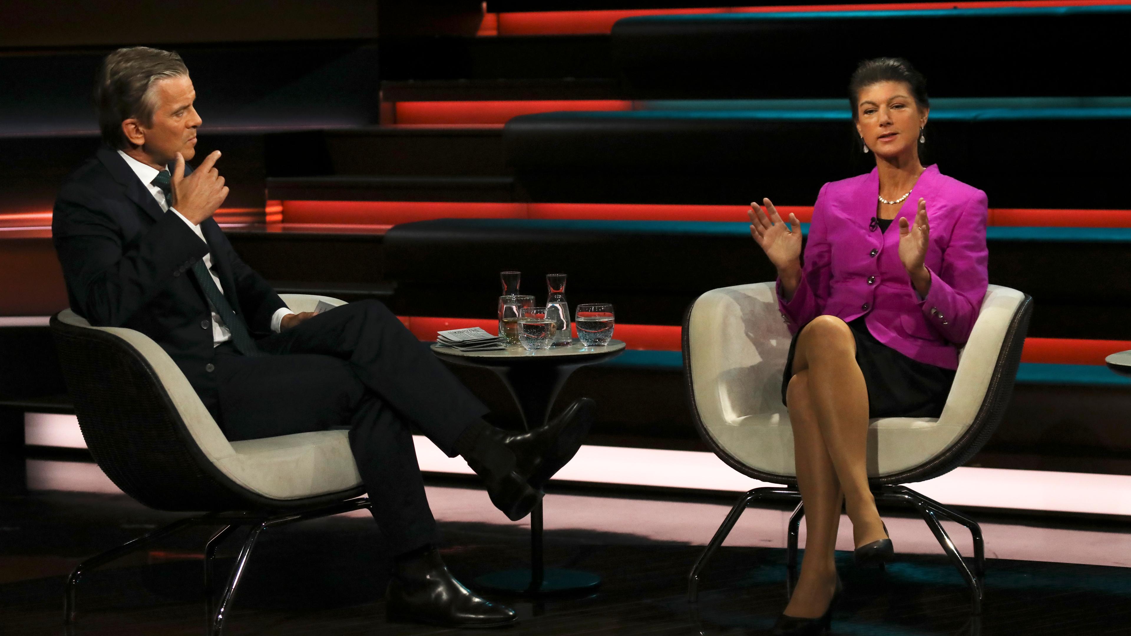 BSW-Chefin Sahra Wagenknecht zu Gast bei "Markus Lanz".