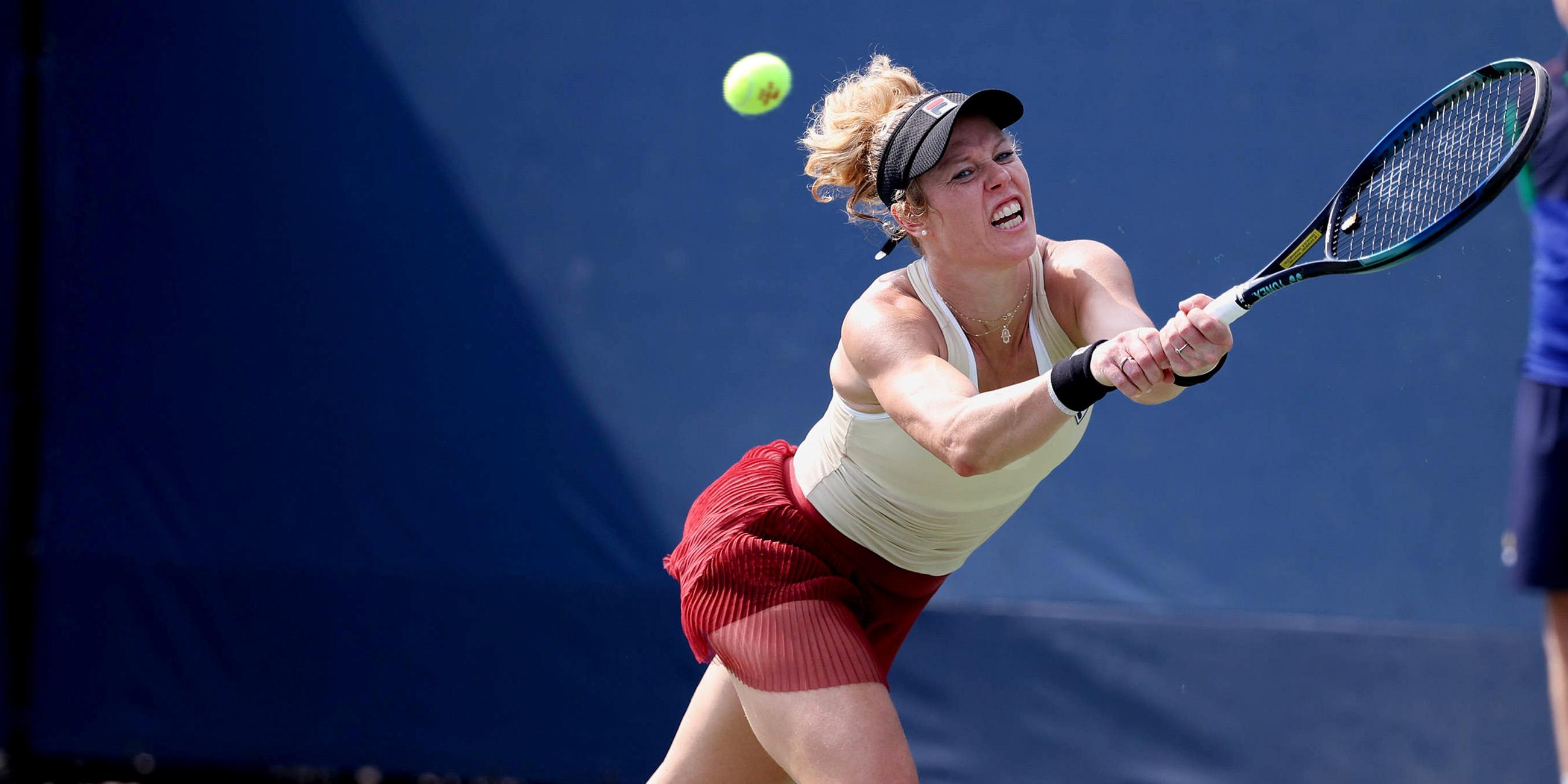 Laura Siegemund am 26.08.24 in Aktion.