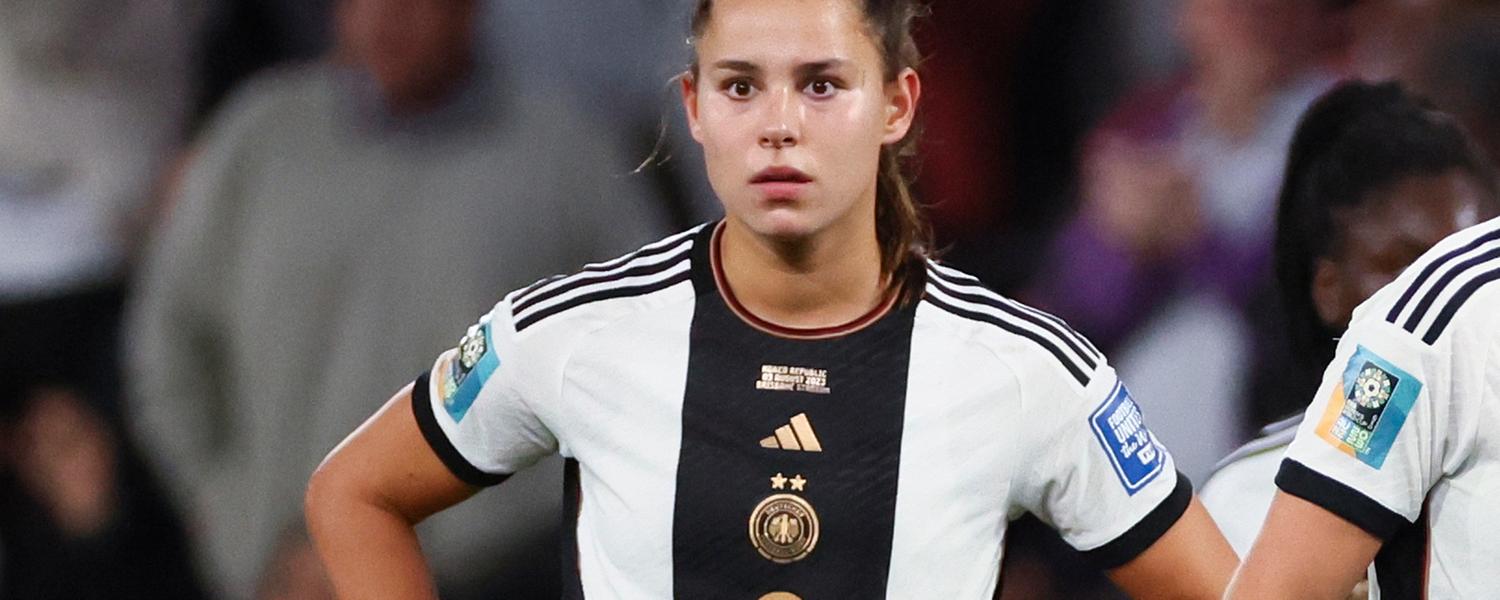Lena Oberdorf im Spiel der WM 2023 gegen Südkorea.