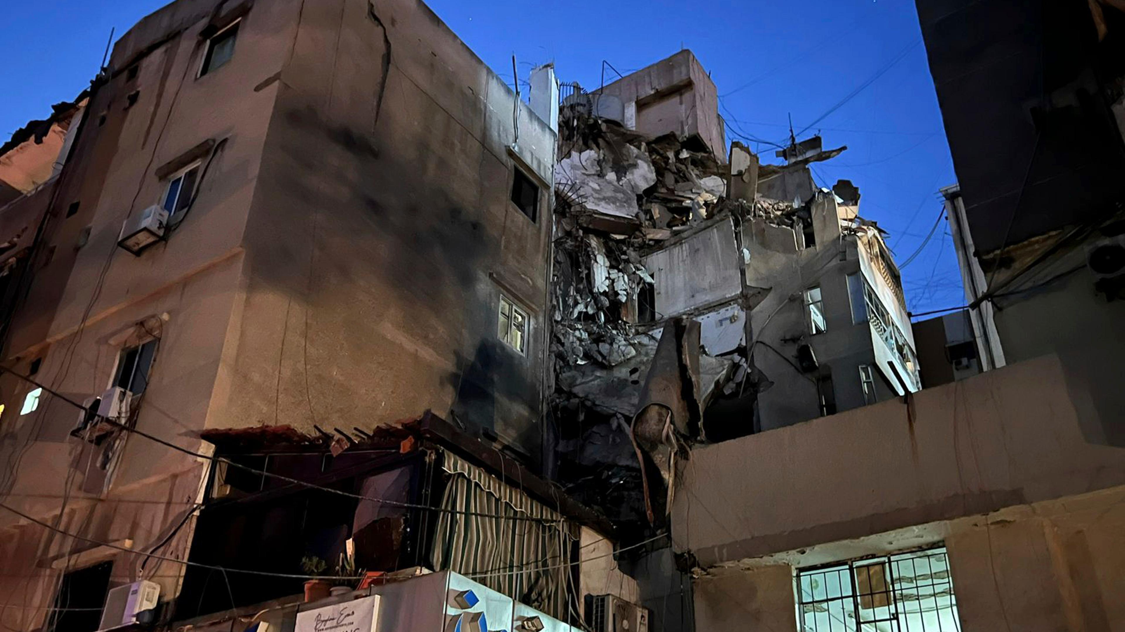 Libanon, Beirut: Von einem israelischen Angriff zerstörtes Gebäude