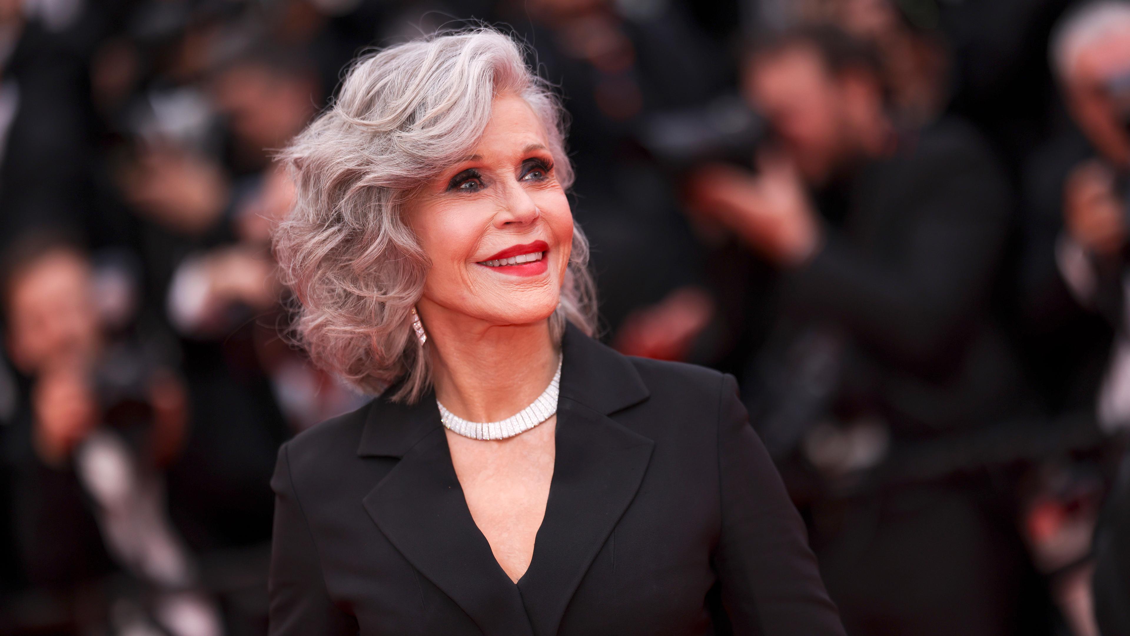 Jane Fonda auf dem roten Teppich in Cannes