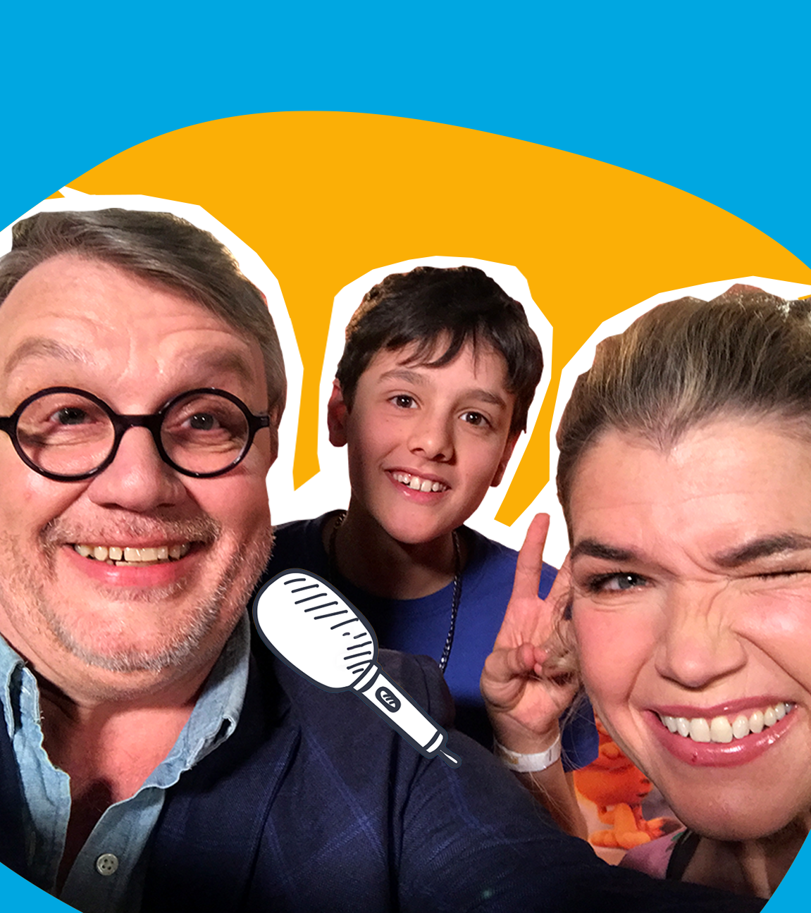 logo! Kinderreporter Ilian trifft Comedians Anke Engelke und Hape Kerkeling