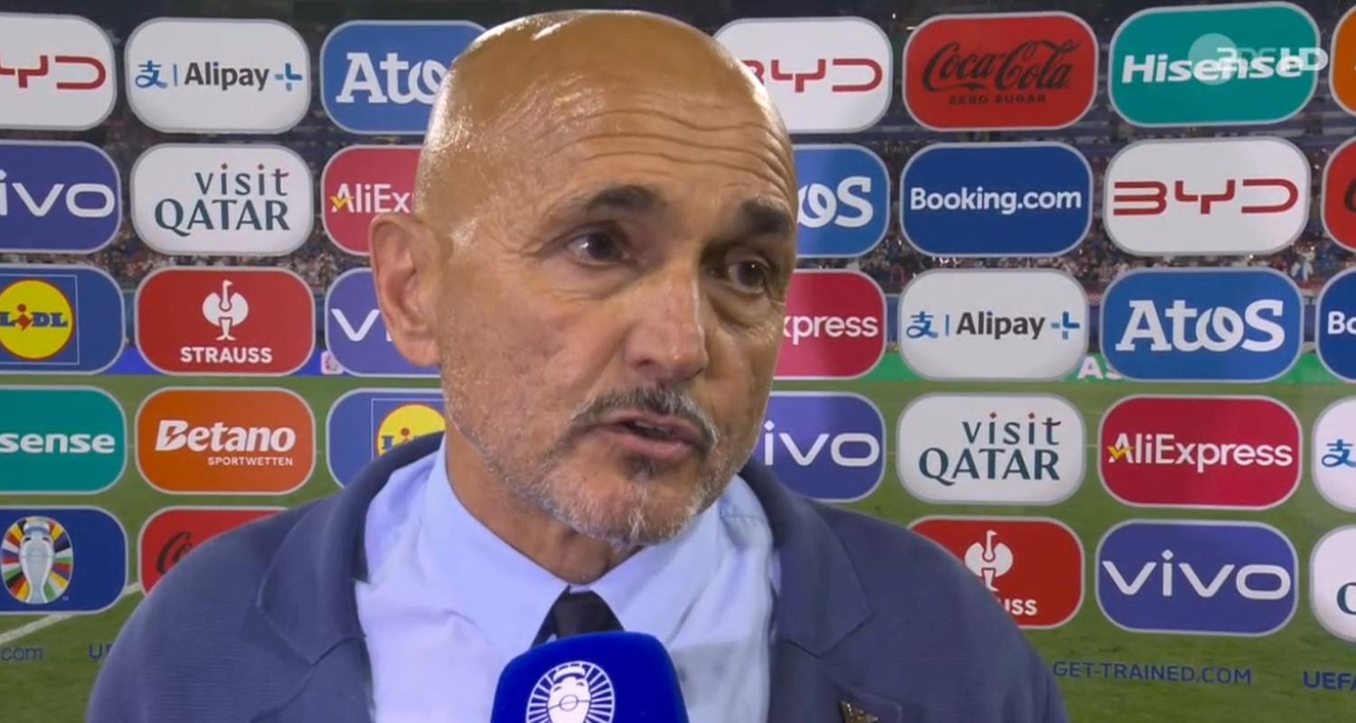 Italiens Trainer Luciano Spalletti im Interview nach dem Spiel gegen Kroatien am 24.06.2024.