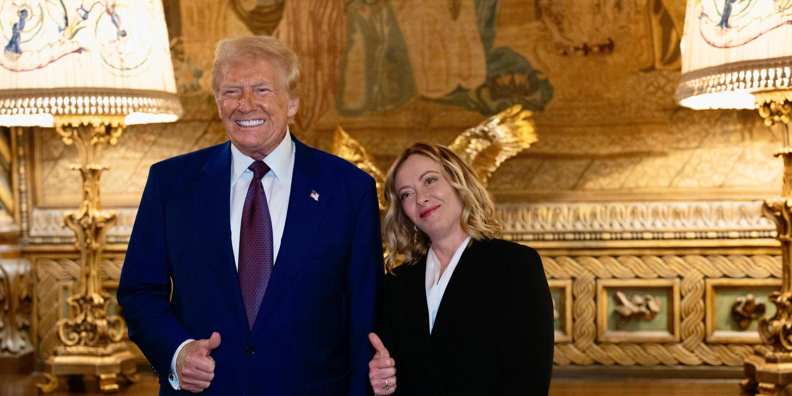 Palm Beach: Treffen der italienischen Premierministerin Giorgia Meloni mit dem gewählten US-Präsidenten Donald Trump in seiner Residenz in Mar-a-Lago in Palm Beach, Florida