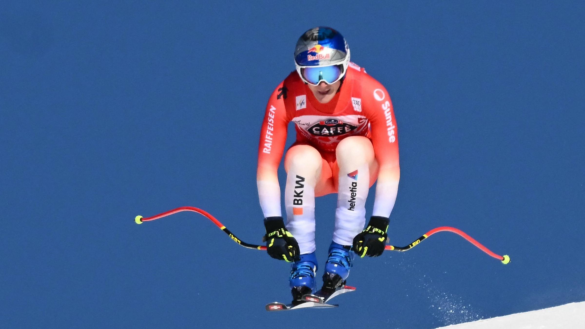 Der Schweizer Skirennfahrer Marco Odermatt in Aktion am 18.01.2025.