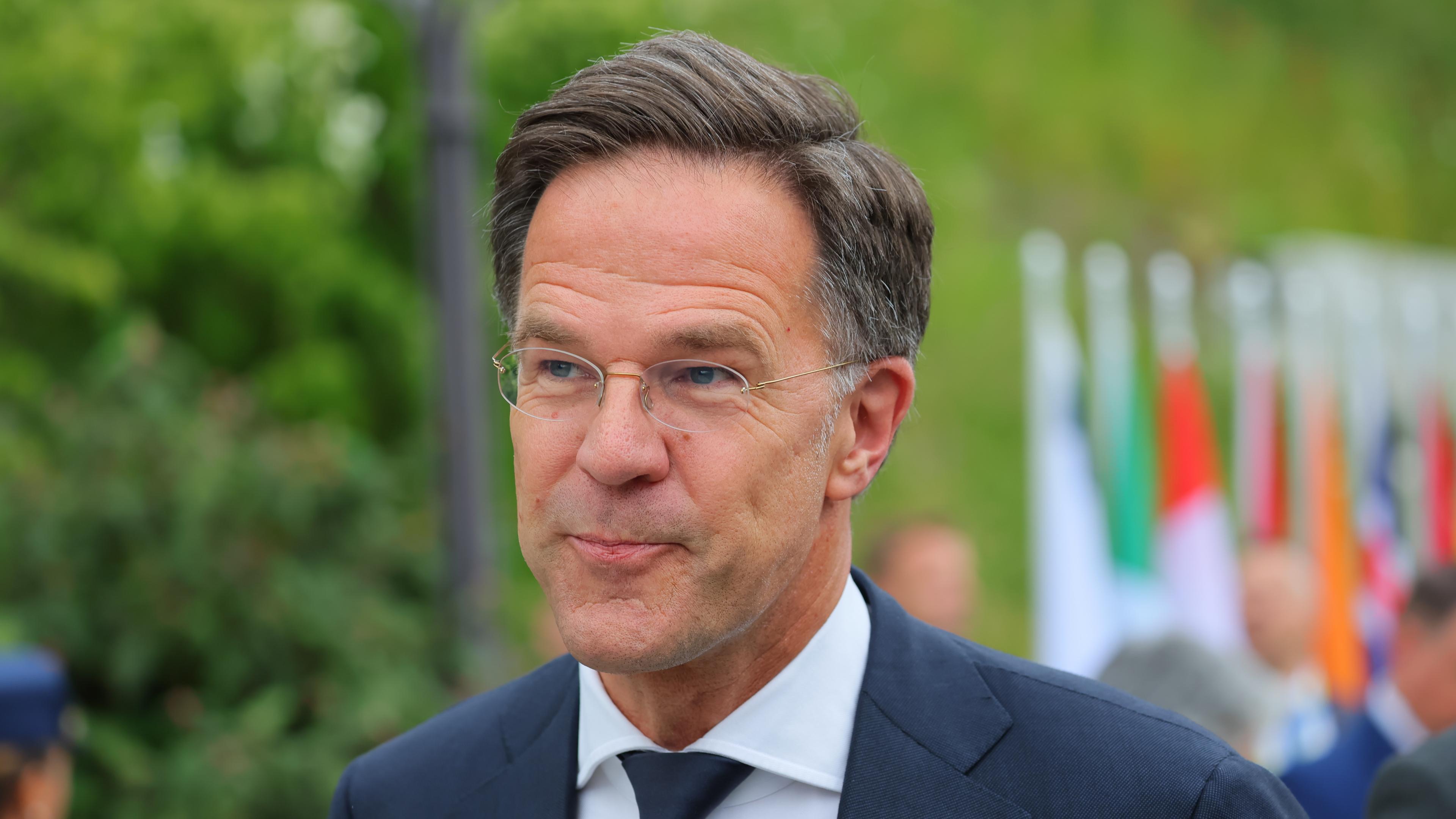 Dutch Prime Minister Mark Rutte arrives for the opening ceremony of the Summit on Peace in Ukraine at the Buergenstock Resort in Stansstad, near Lucerne, Switzerland, 15 June 2024.