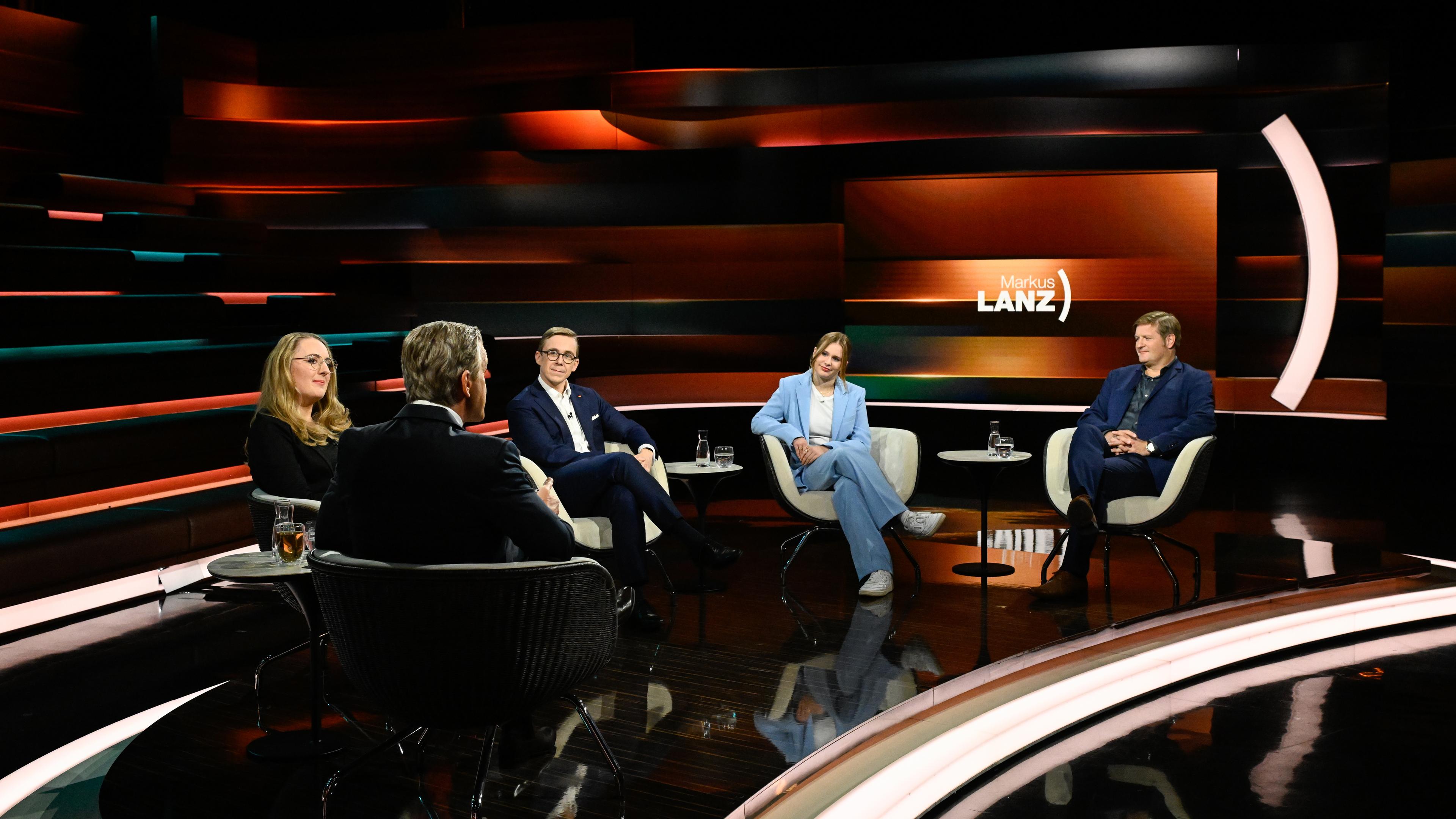 Markus Lanz vom 10. Oktober 2024: Markus Lanz, Katharina Dröge, Philip Amthor, Maja Zaubitzer und Michael Bröcker