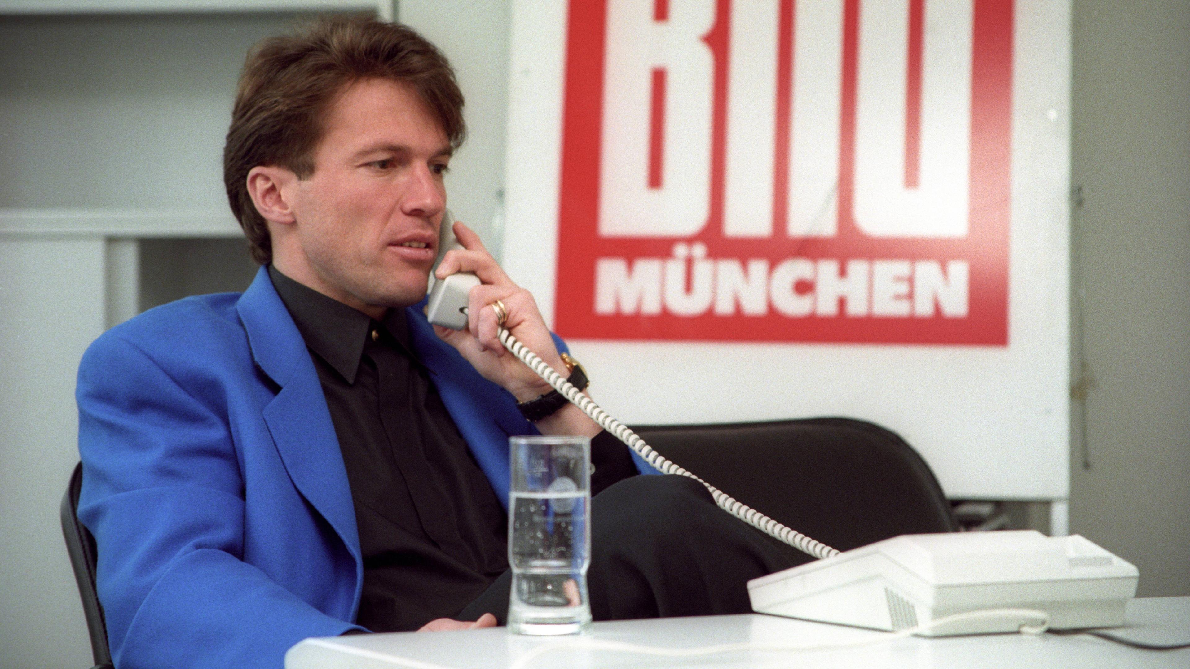 Lothar Matthäus am Telefon der Münchner "Bild"-Redaktion.