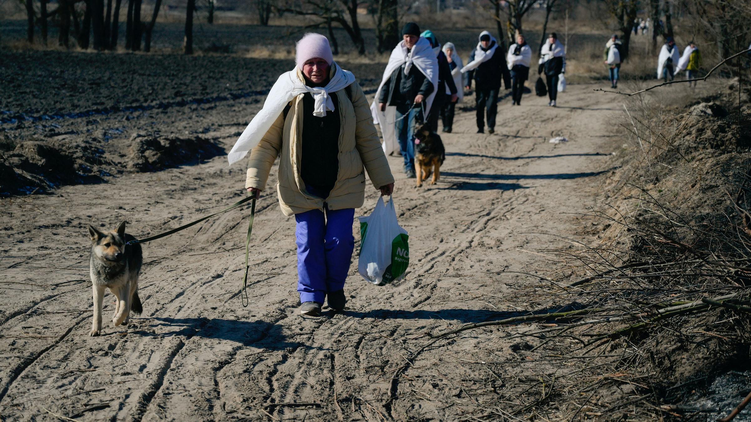 Ukrainer flüchten am 10.03.2022