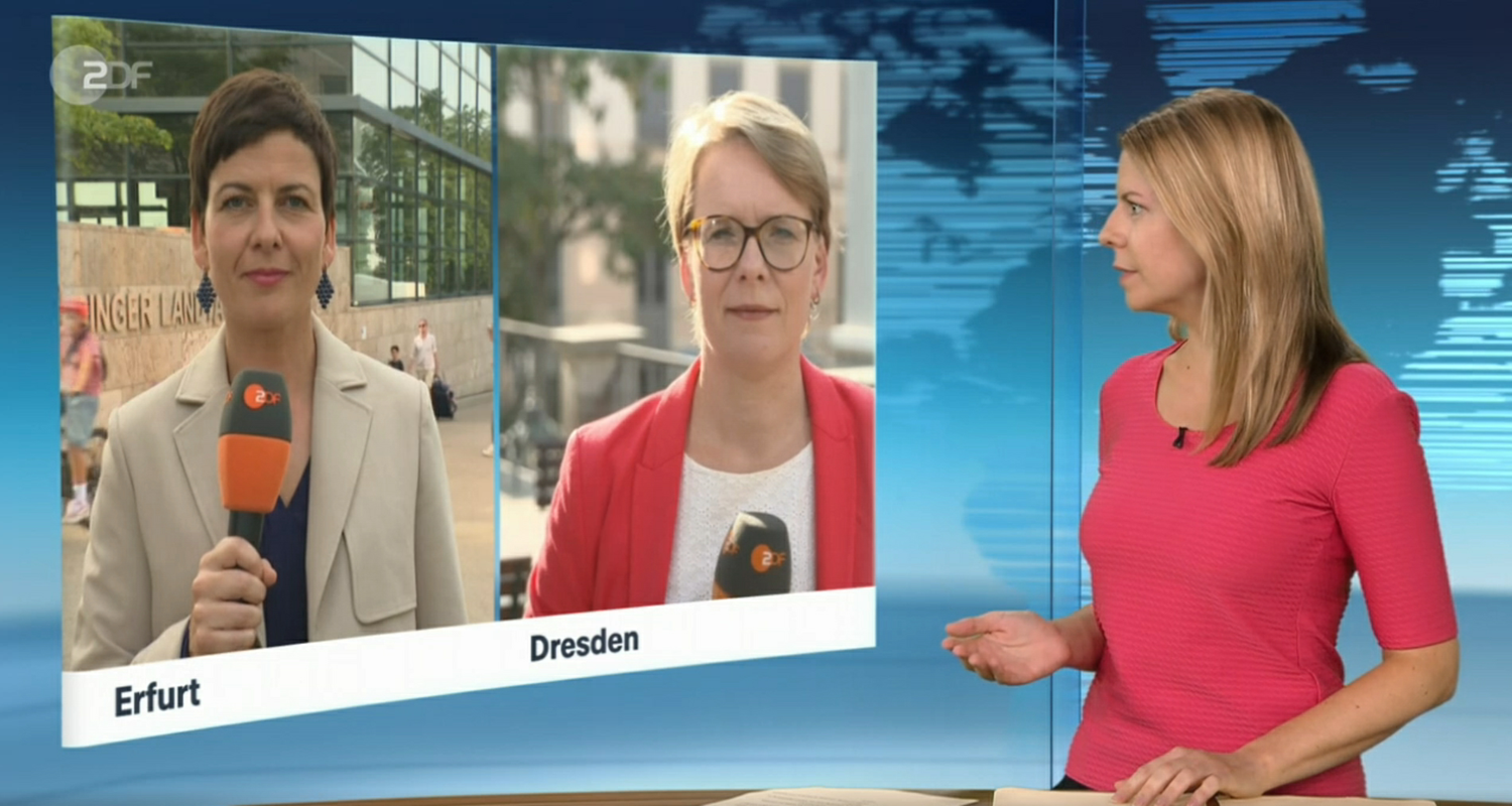 ZDF-Korrespondentinnen Melanie Haack und Cornelia Schiemenz