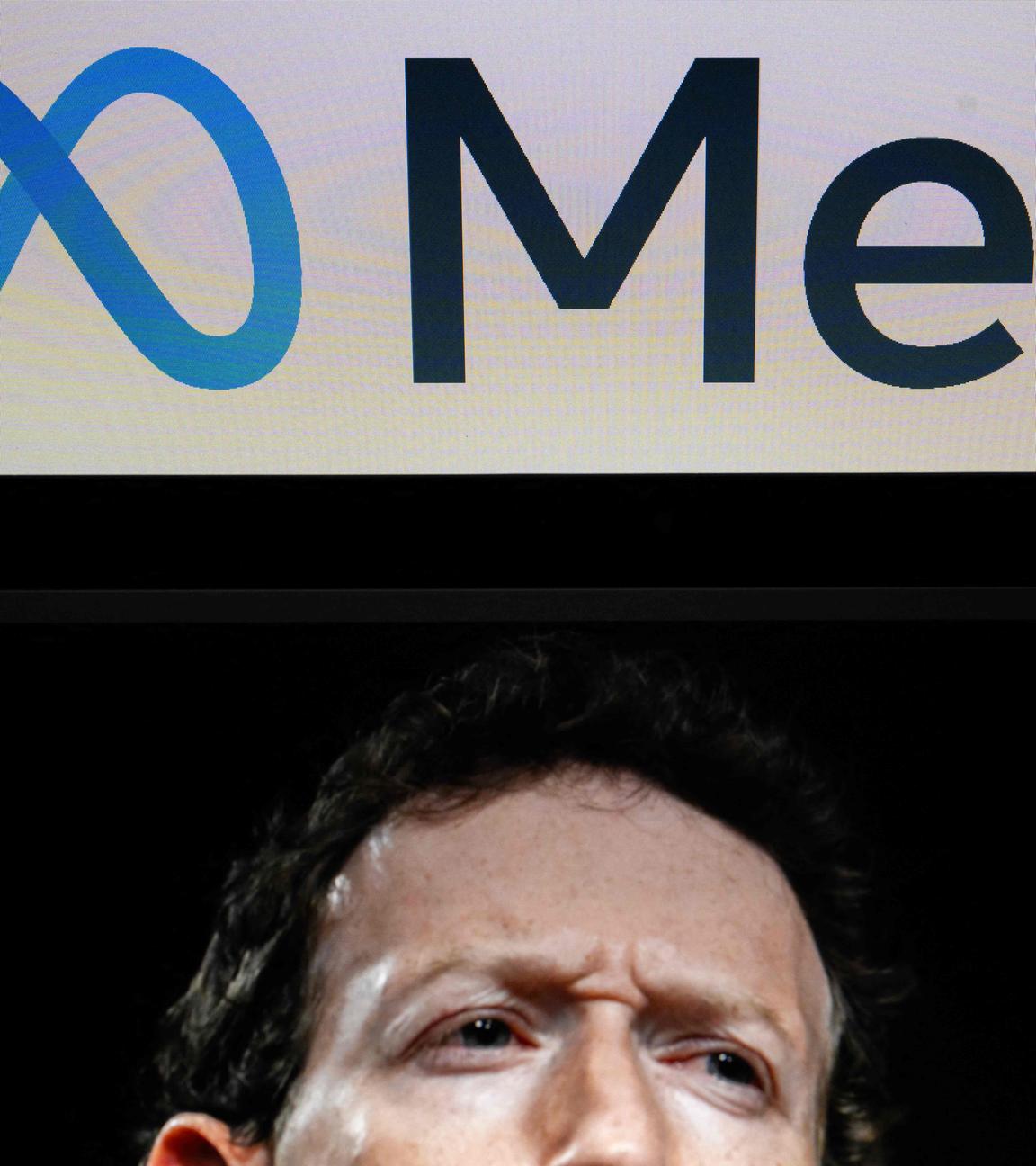 Zuckerberg und Meta-Logo