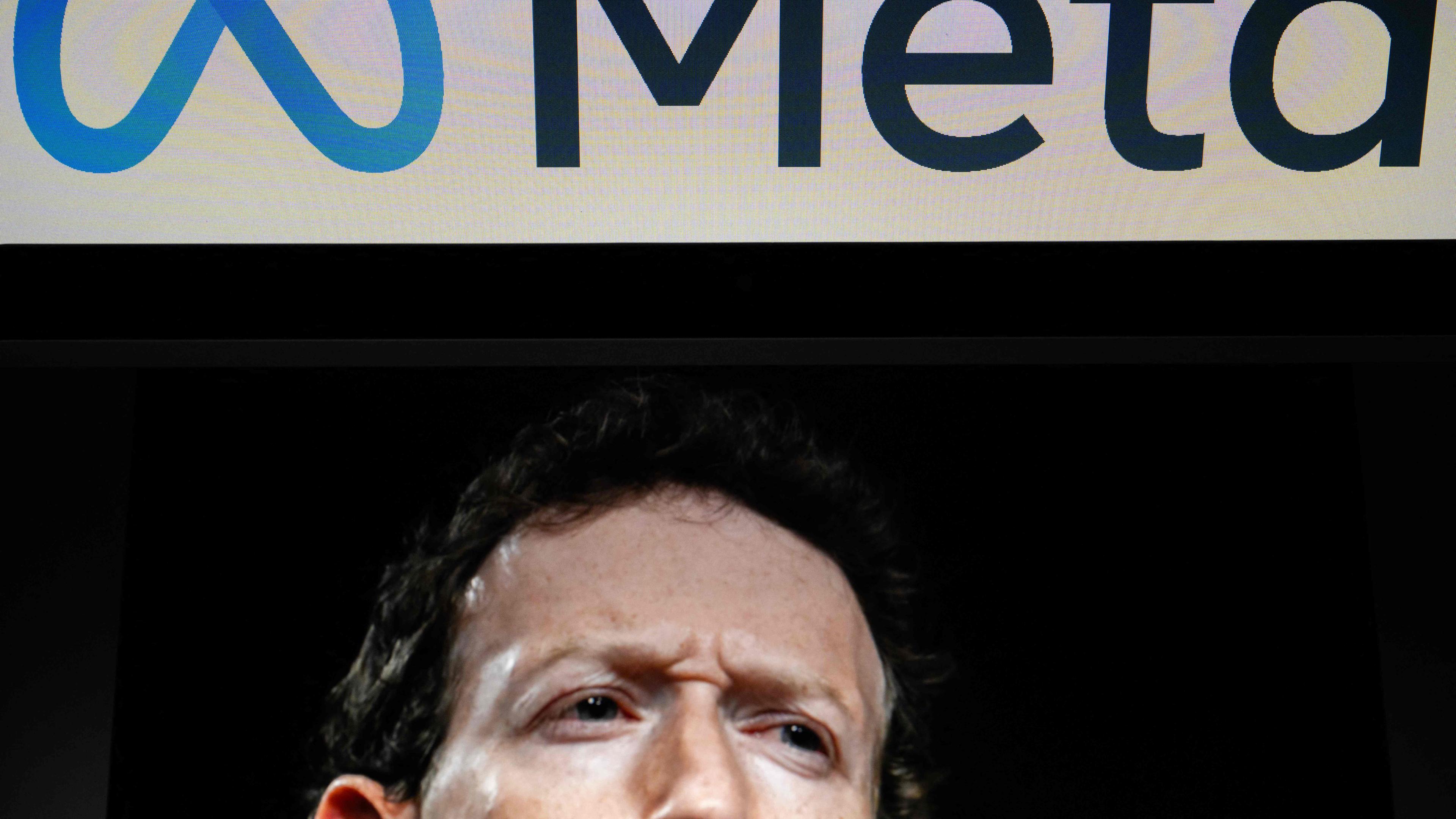 Zuckerberg und Meta-Logo