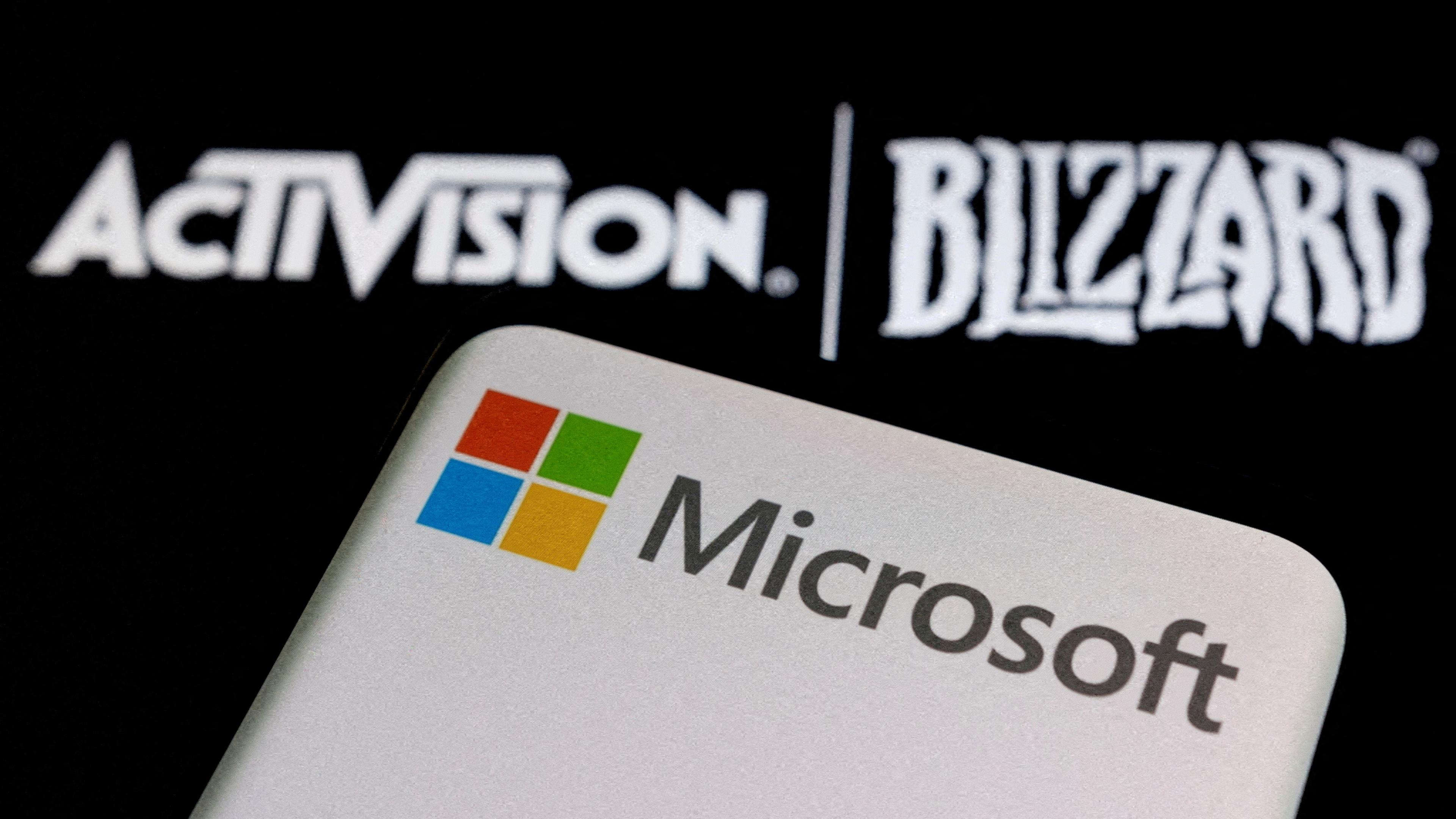 Illustration: Microsoft und Activision Blizzard Logos