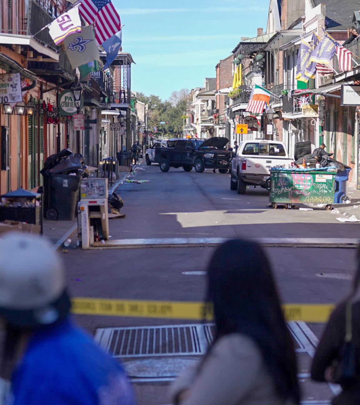 Blick in das French Quarter in New Orleans mit dem Tatfahrzeug