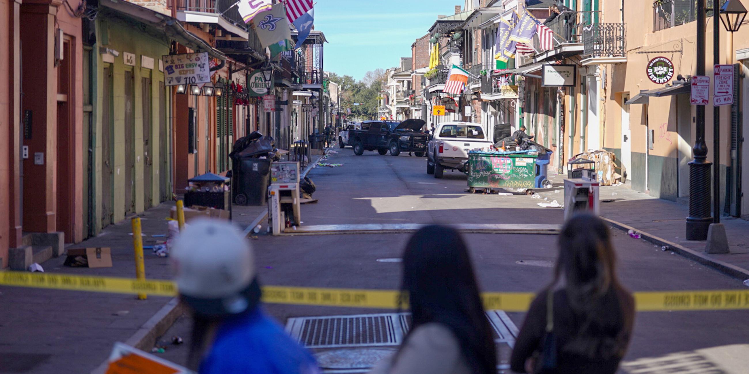 Blick in das French Quarter in New Orleans mit dem Tatfahrzeug