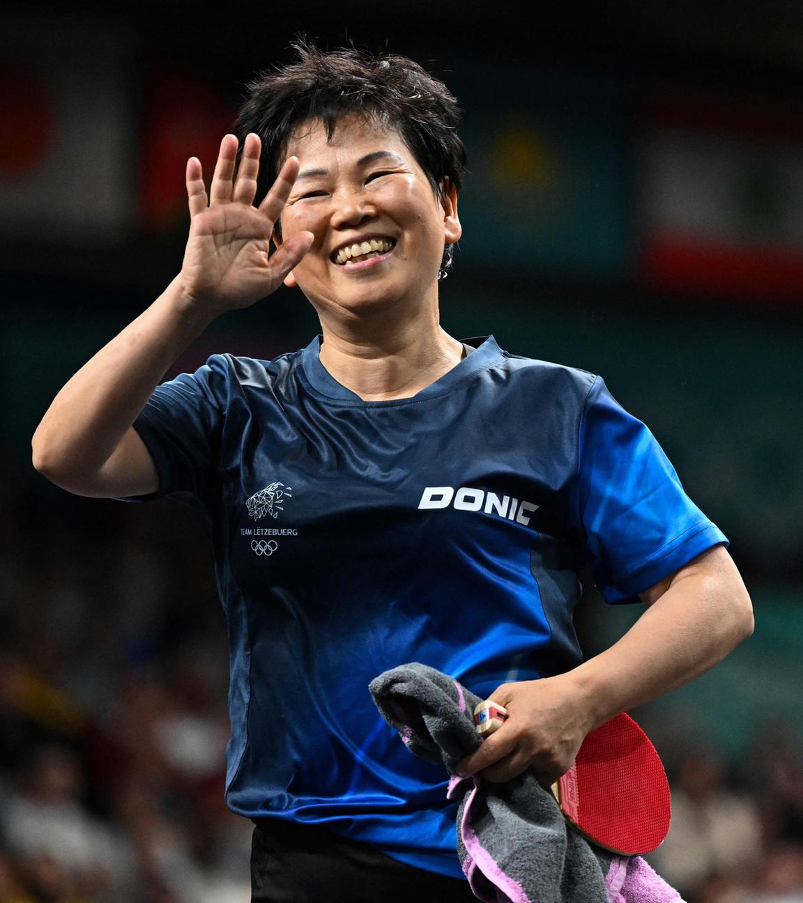 Die luxemburgische Tischtennisspielerin Ni Xia Lian bei den Olympischen Spielen 2024.