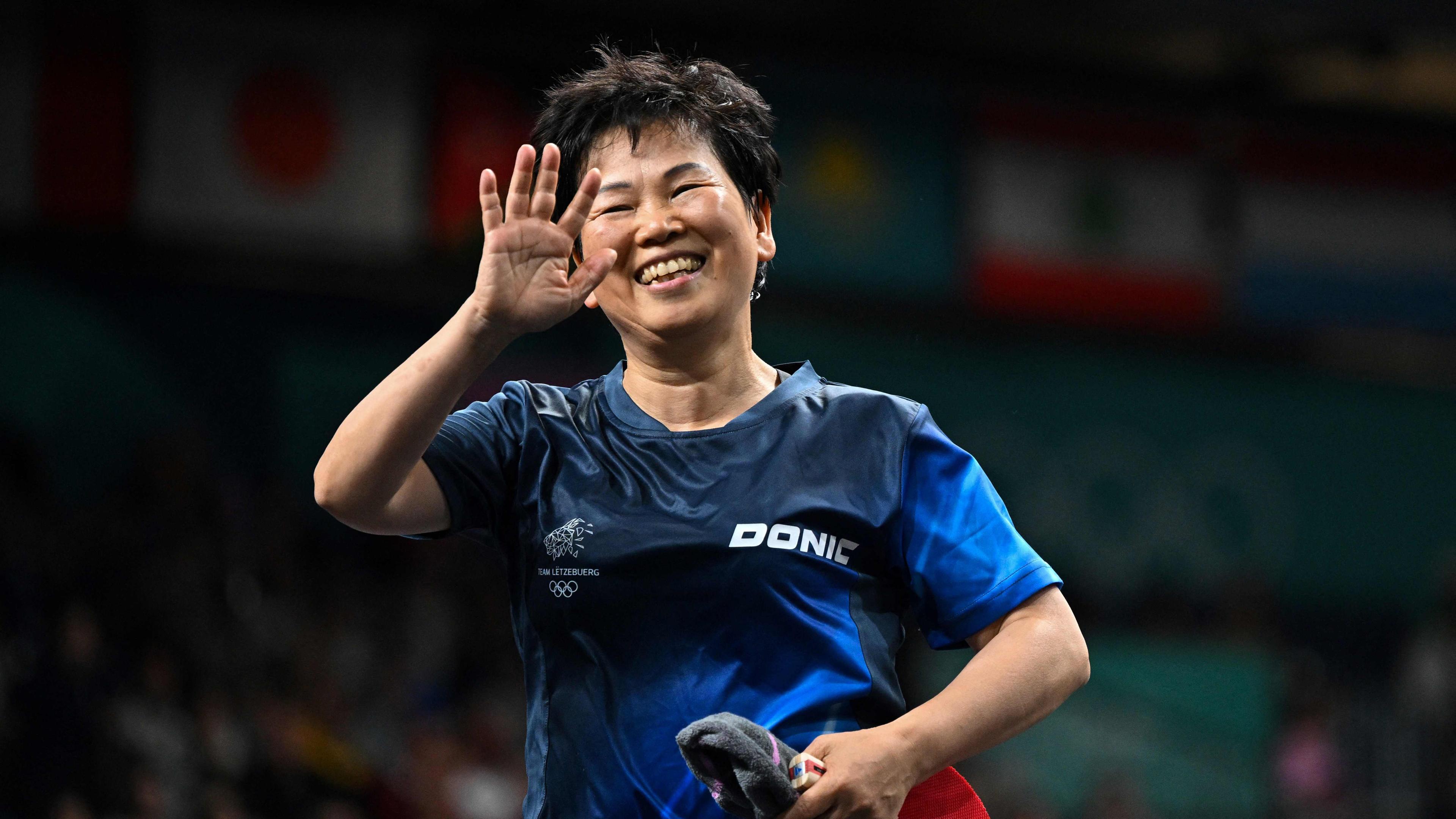 Die luxemburgische Tischtennisspielerin Ni Xia Lian bei den Olympischen Spielen 2024.