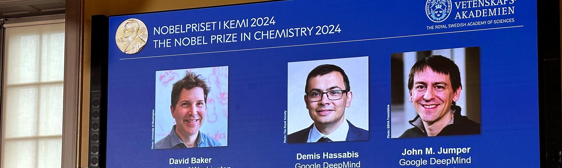 Nobelpreis für Chemie: David Baker (l-r), Demis Hassabis, und John M. Jumper 