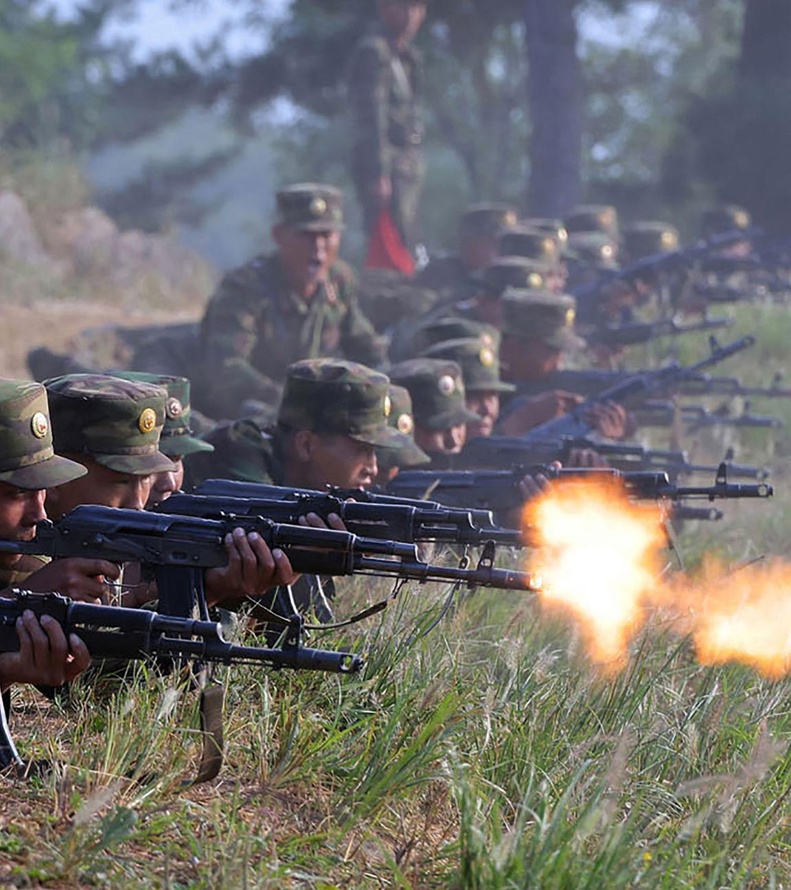 Nordkoreanische Soldaten bei Truppenübung in Nordkorea