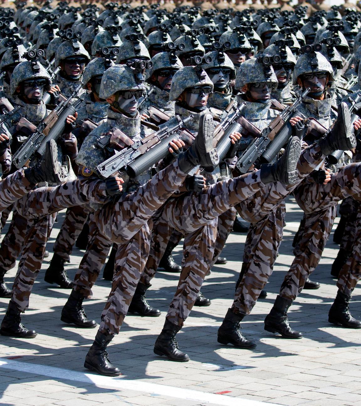 Nordkoreanische Soldaten bei einer Parade in Pjöngjang im Jahr 2018.