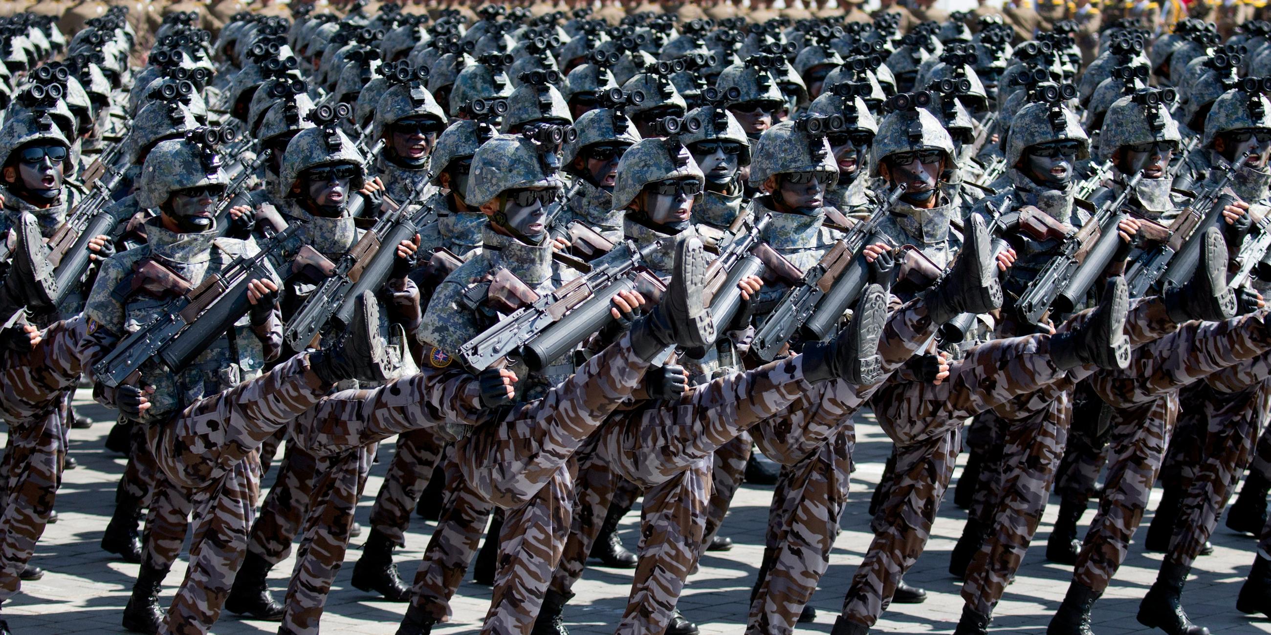 Nordkoreanische Soldaten bei einer Parade in Pjöngjang im Jahr 2018.