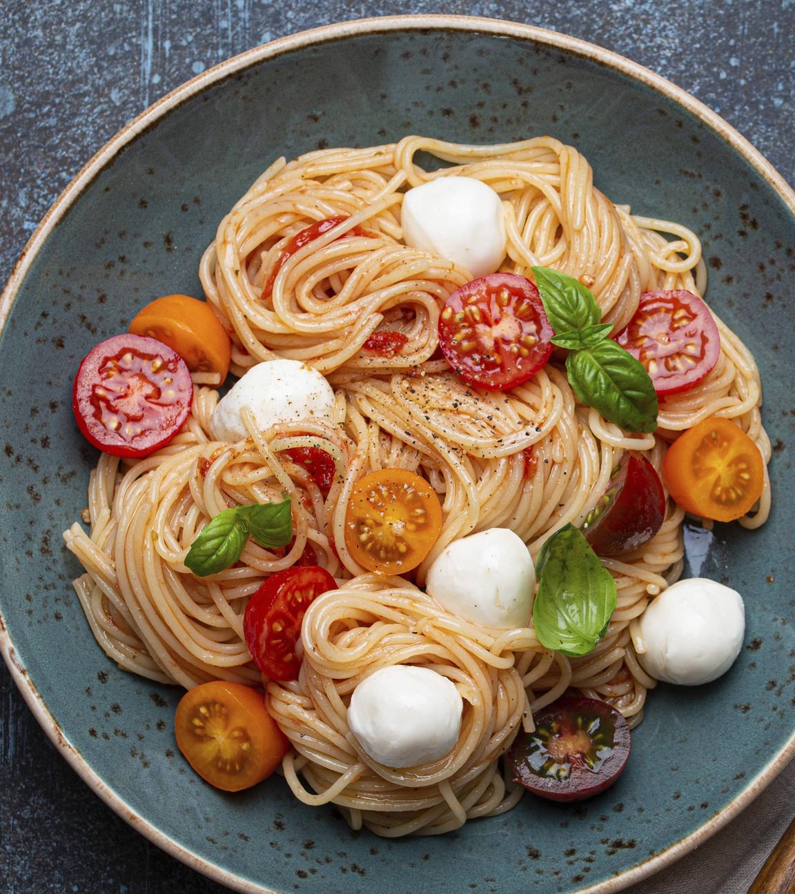 Spaghetti mit Mozzarella