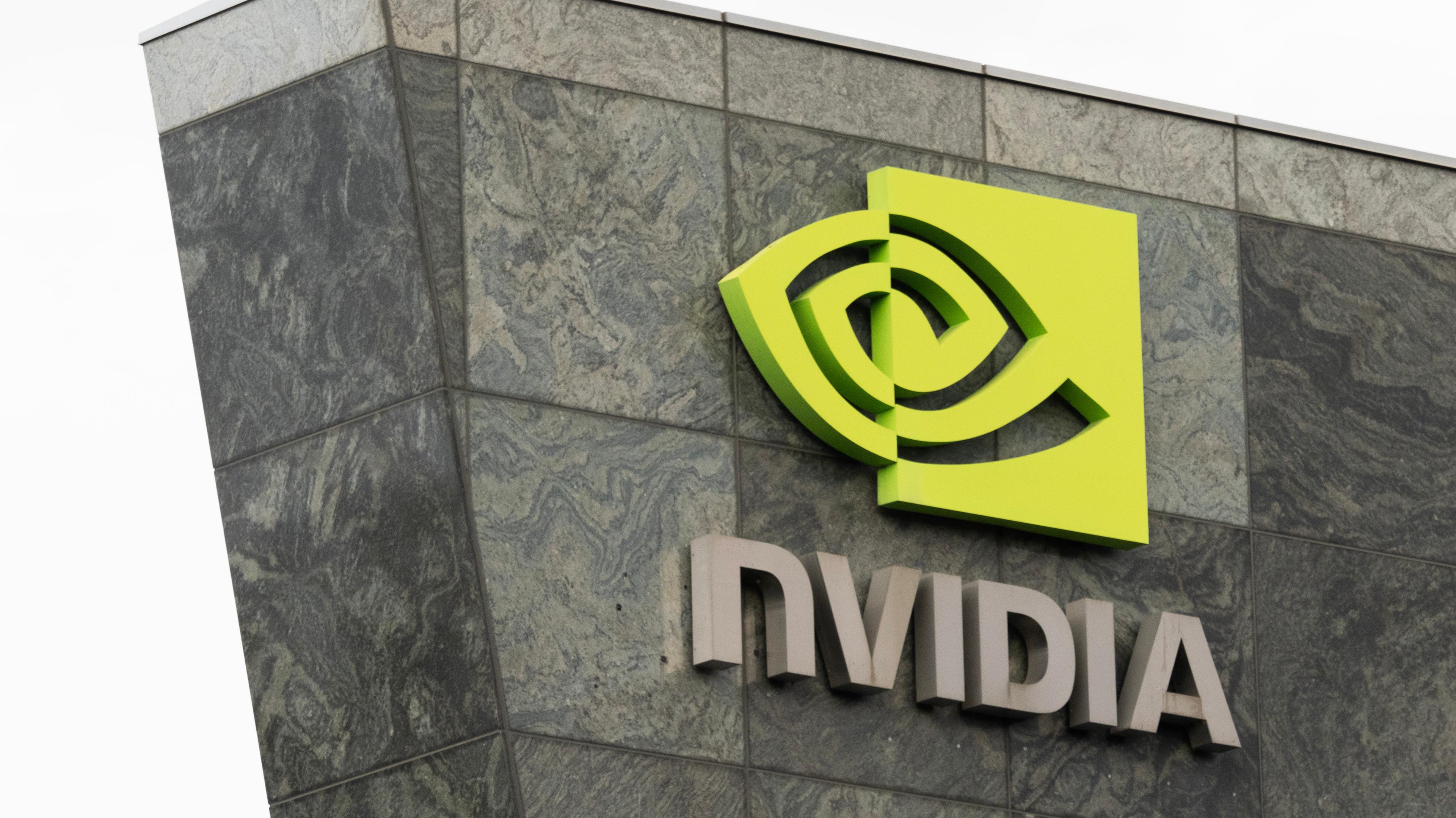 Beschilderung auf dem Campus der Nvidia Corporation in Santa Clara, Kalifornien, USA, 20. November 2024. Nvidia wird seine Ergebnisse für das dritte Quartal bekannt geben.