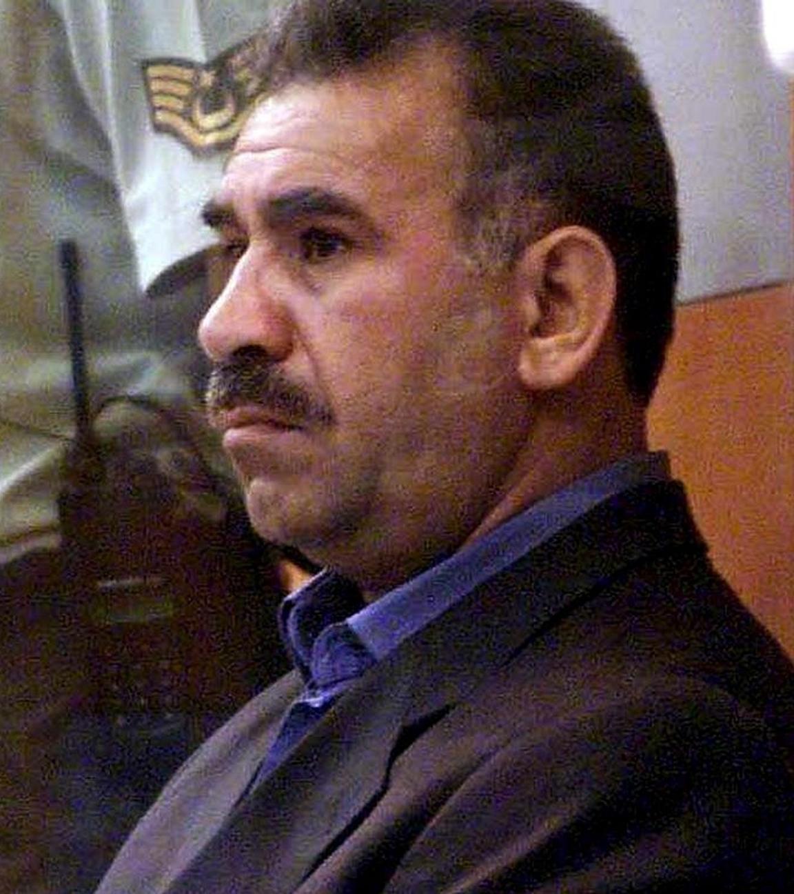 Öcalan am 31.05.1999 während seines Prozesses auf Imrali.