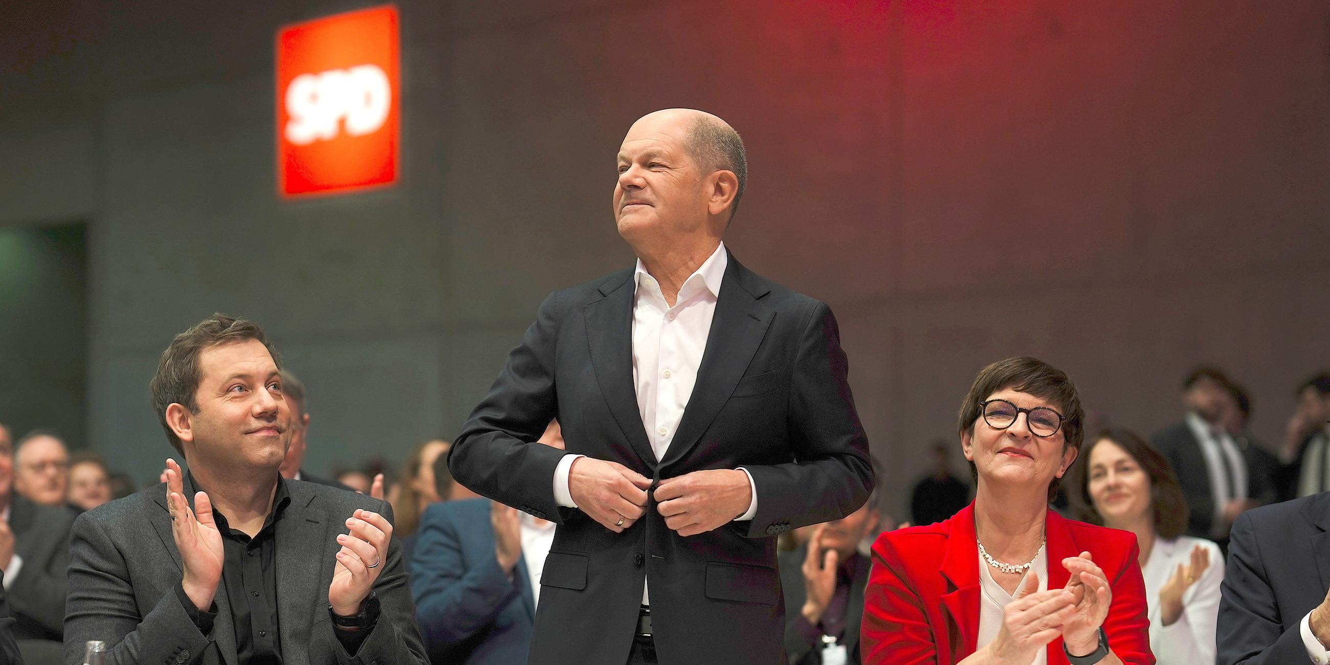 Olaf Scholz auf dem Parteitag der SPD