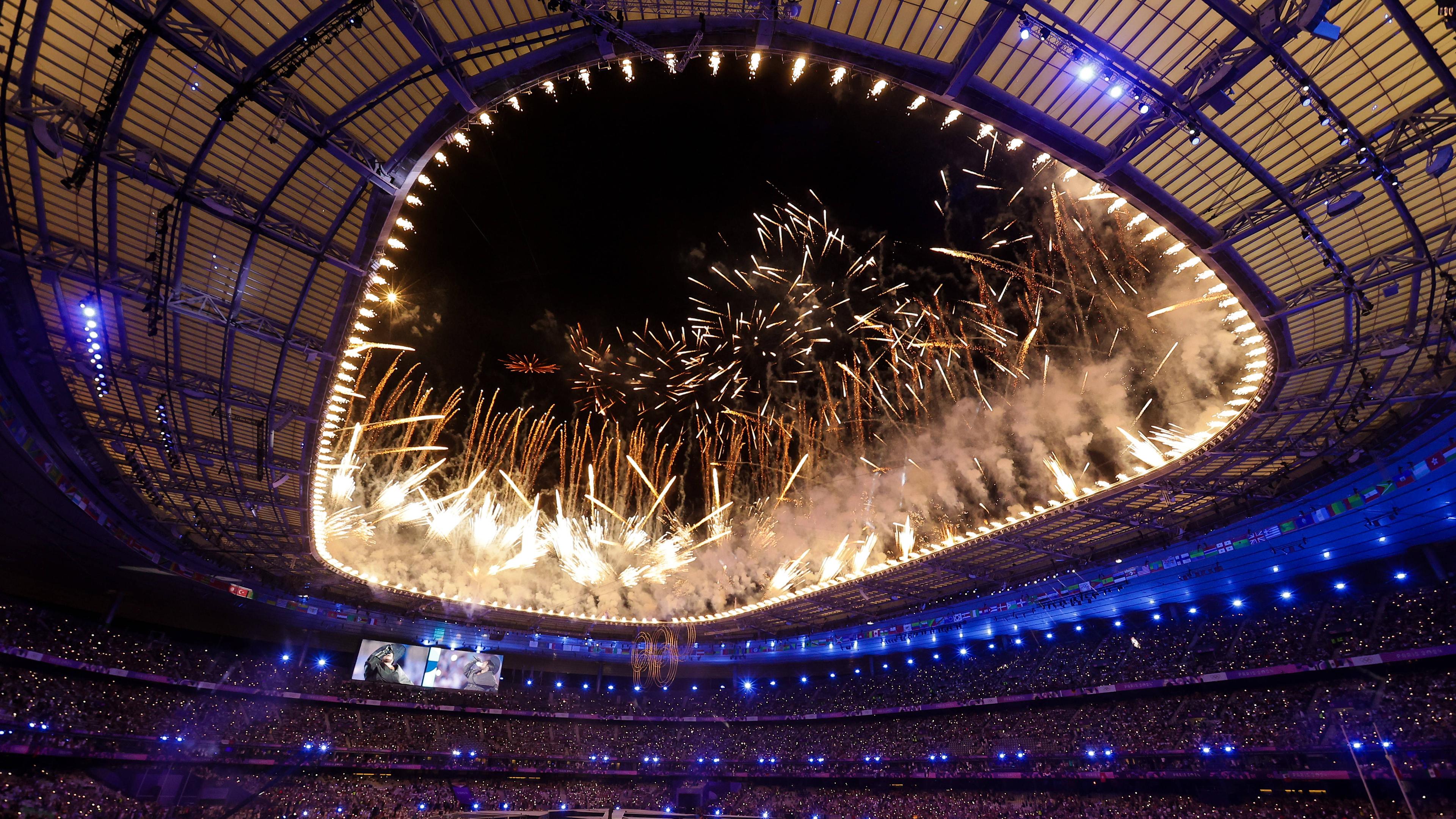 Feuerwerk im Stade de France am 11.08.24.