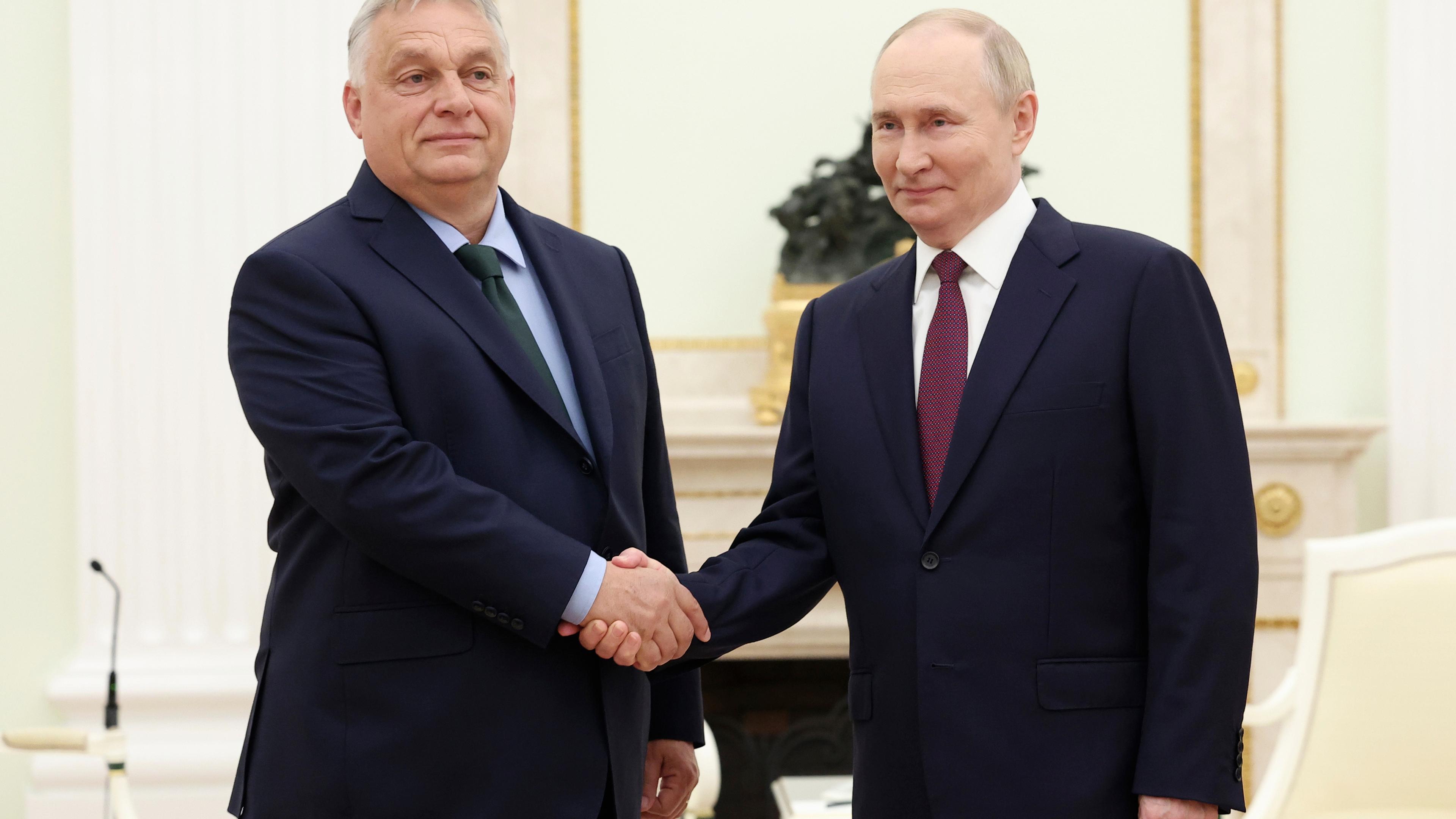 Russland, Moskau: Ungarns Premierminister Viktor Orban und Russlands Präsident Wladimir Putin