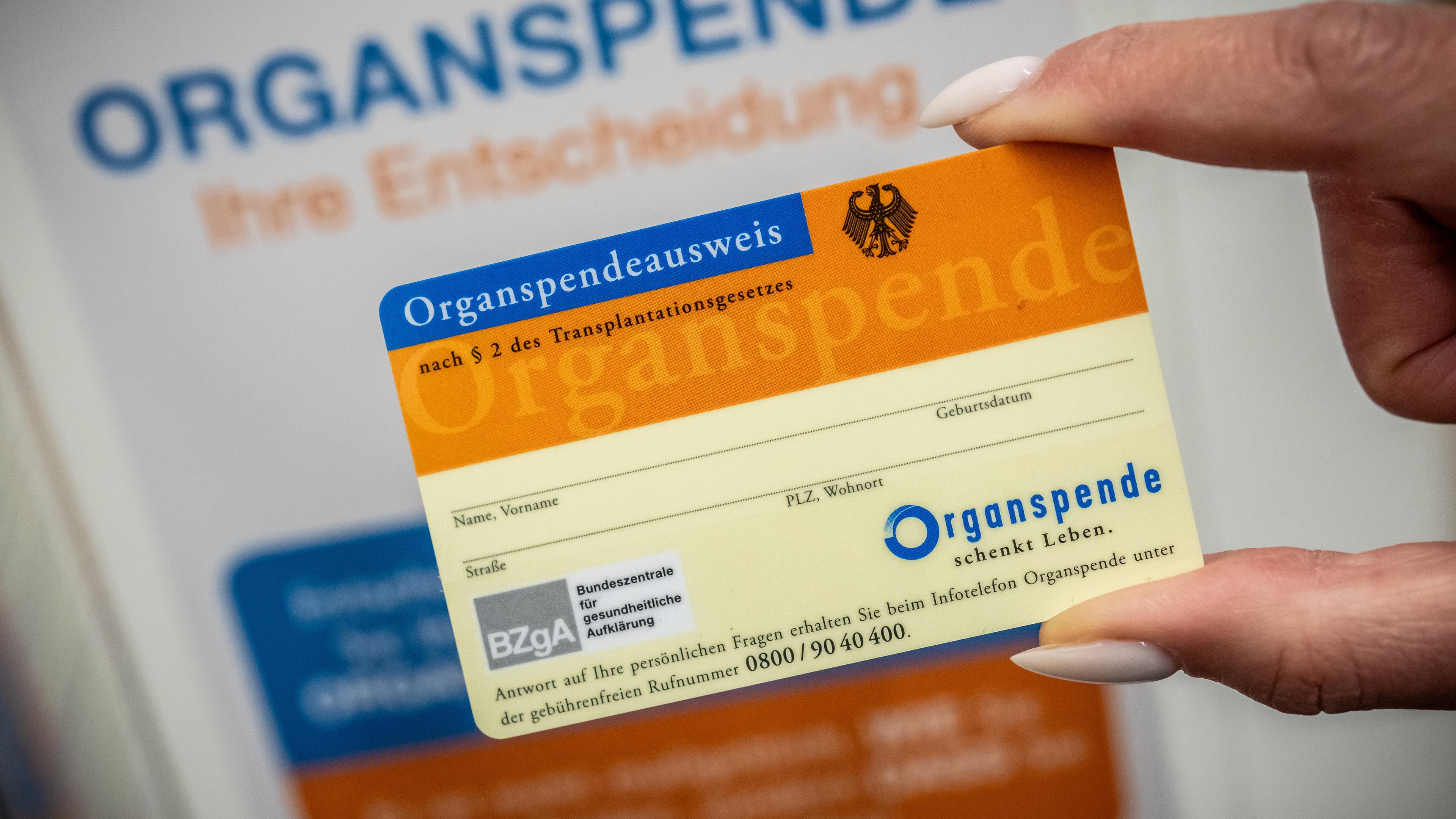 Ein Organspendeausweis. 