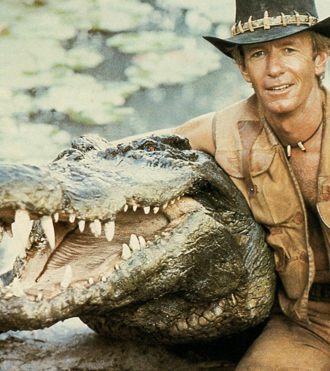 Paul Hogan mit Krokodil