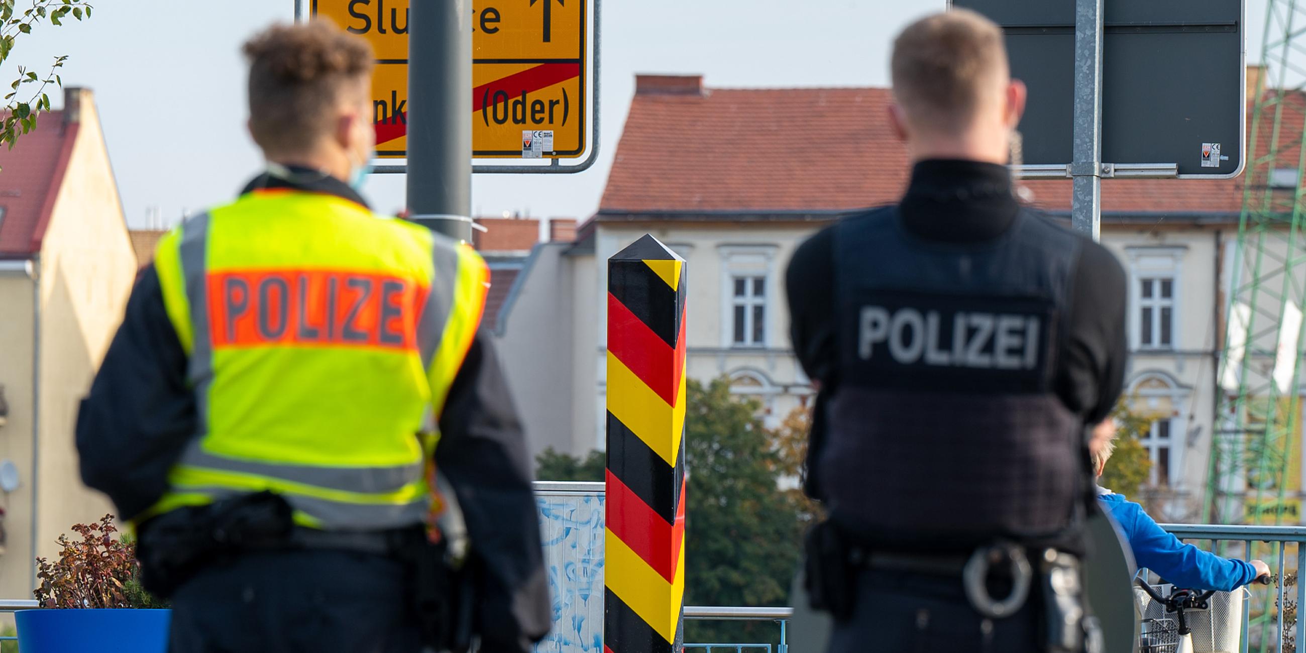 Polizei an der Grenze zu Polen