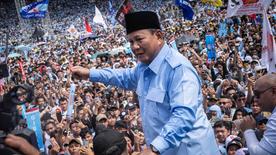 Prabowo Subianto saat kampanye pemilu pada bulan Februari