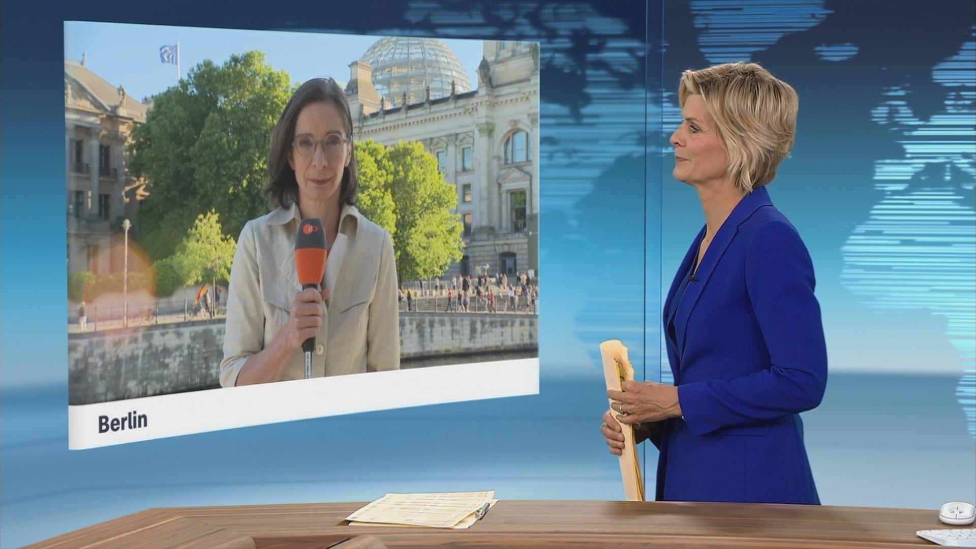 ZDF-Haupstadtkorrespondentin Diana Zimmermann zugeschaltet aus Berlin 