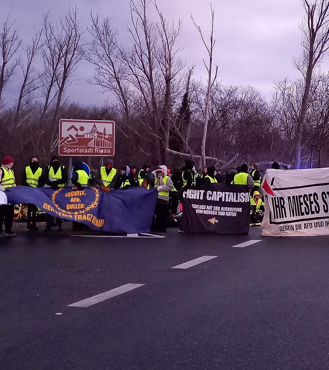 Proteste gegen die AfD in Riesa