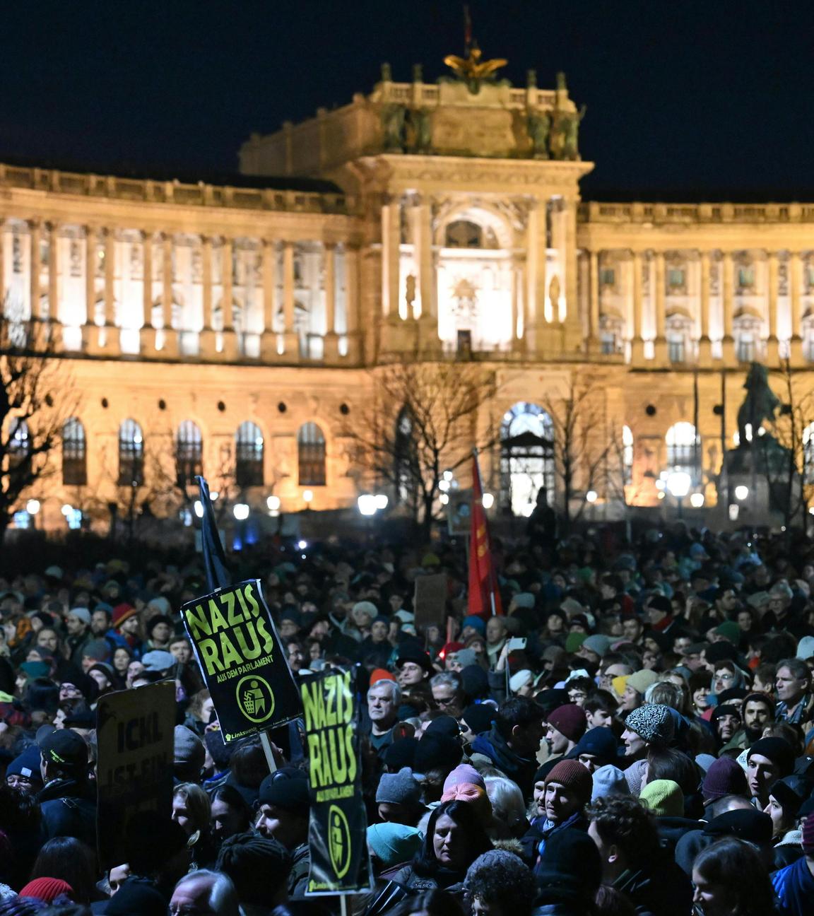 Proteste gegen eine mögliche FPÖ-geführte Regierung in Wien