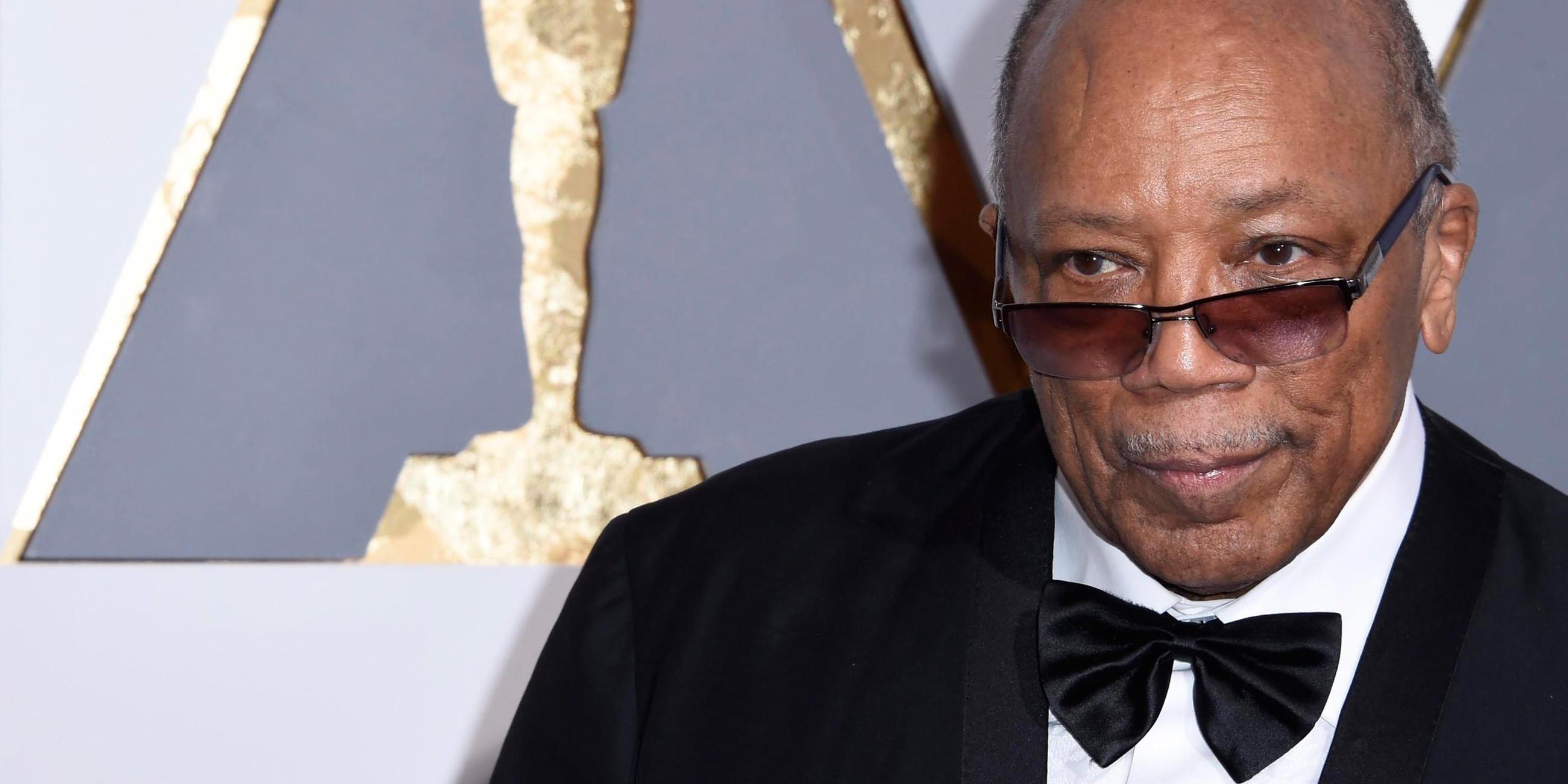 USA, Los Angeles: US-Produzent Quincy Jones kommt zur 88. Oscar-Verleihung. Archivbild