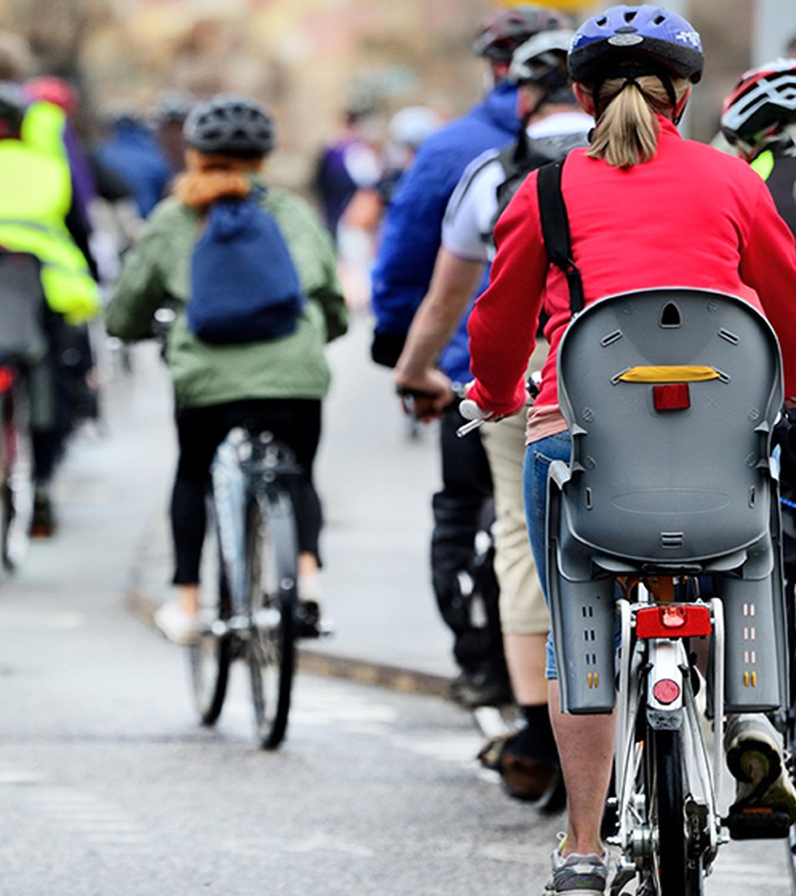 Fahrradfahrer in der Stadt