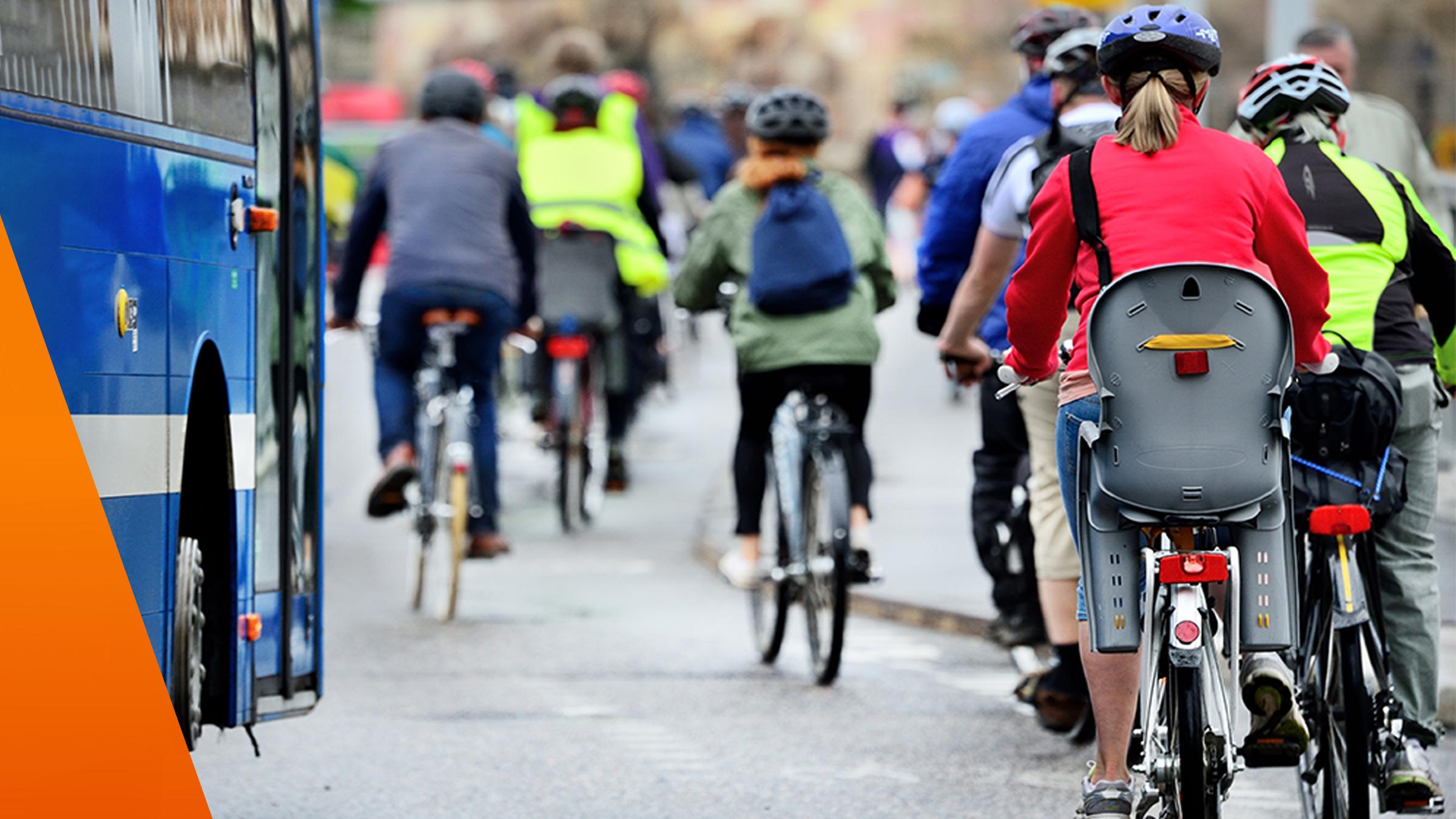 Fahrradfahrer in der Stadt