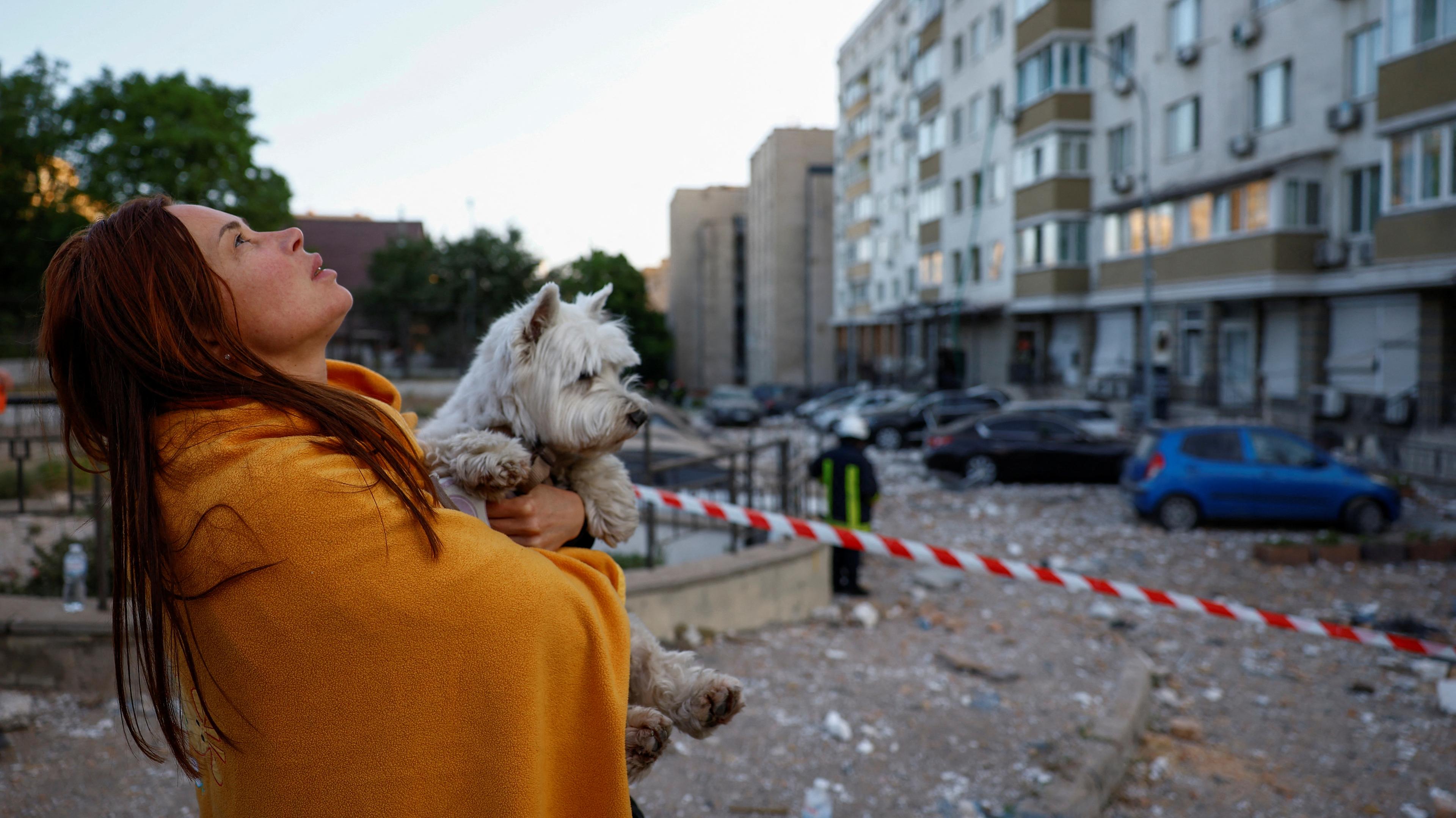 Folgen eines Luftangriffs auf Kiew