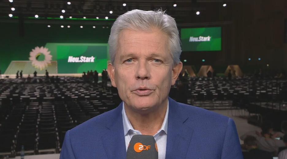 ZDF-Korrespondent Ralph Schumacher auf dem Bundesparteitag der Grünen in Wiesbaden