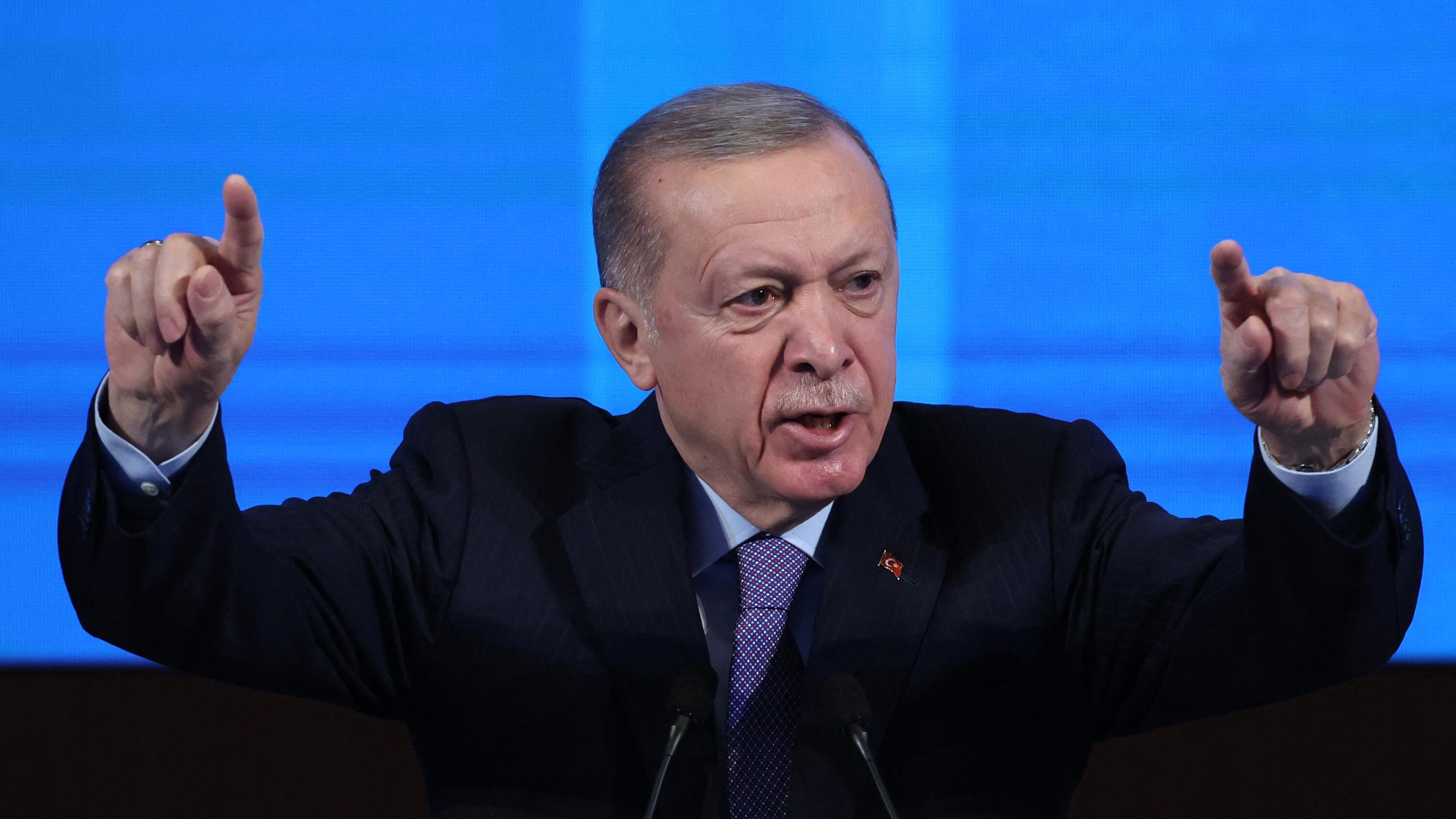 Recep Tayyip Erdogan am 30.01.2024 in Ankara (Türkei)