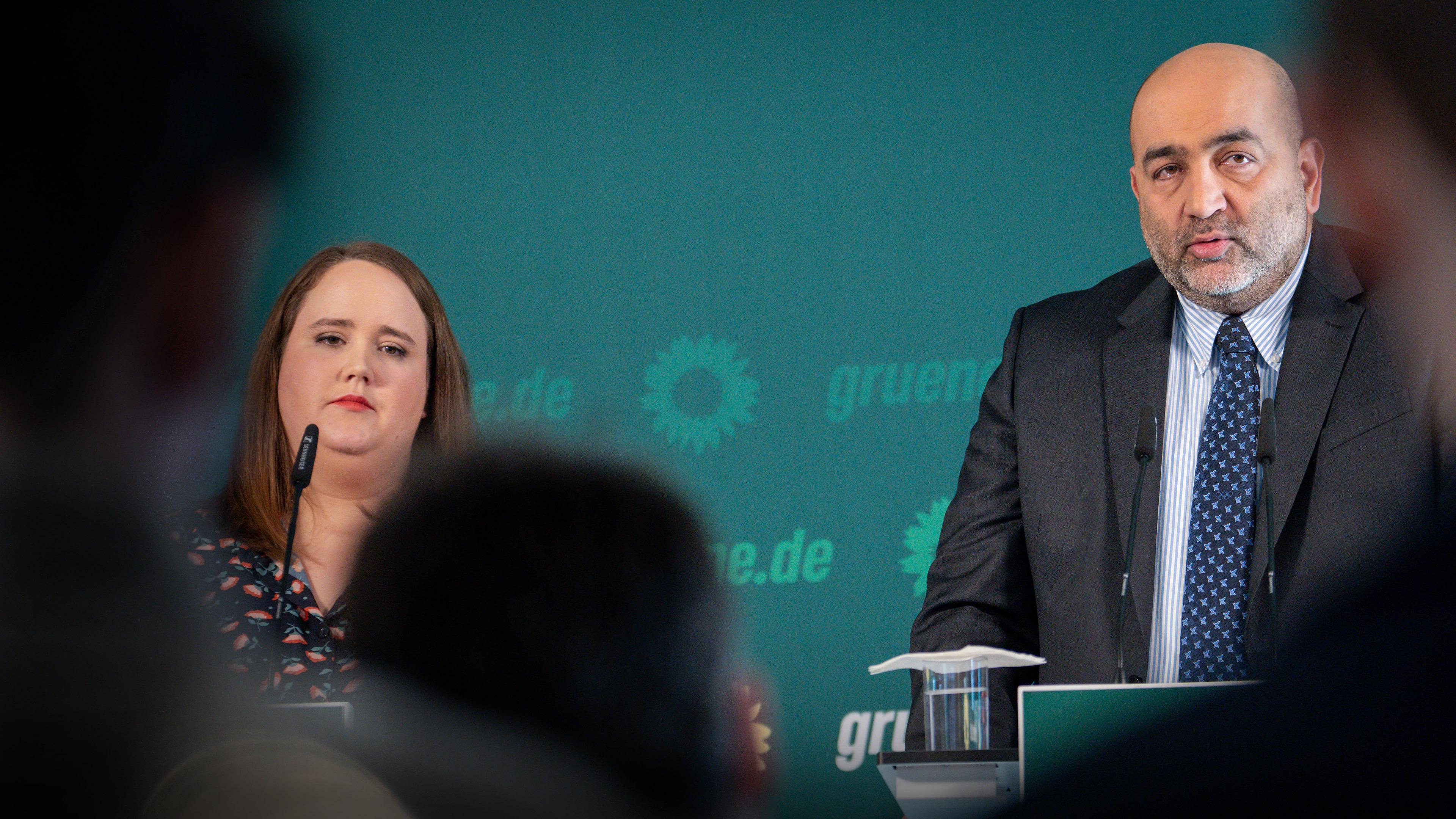 Ricarda Lang und Omid Nouripour, aufgenommen am 09.01.2024 in Berlin